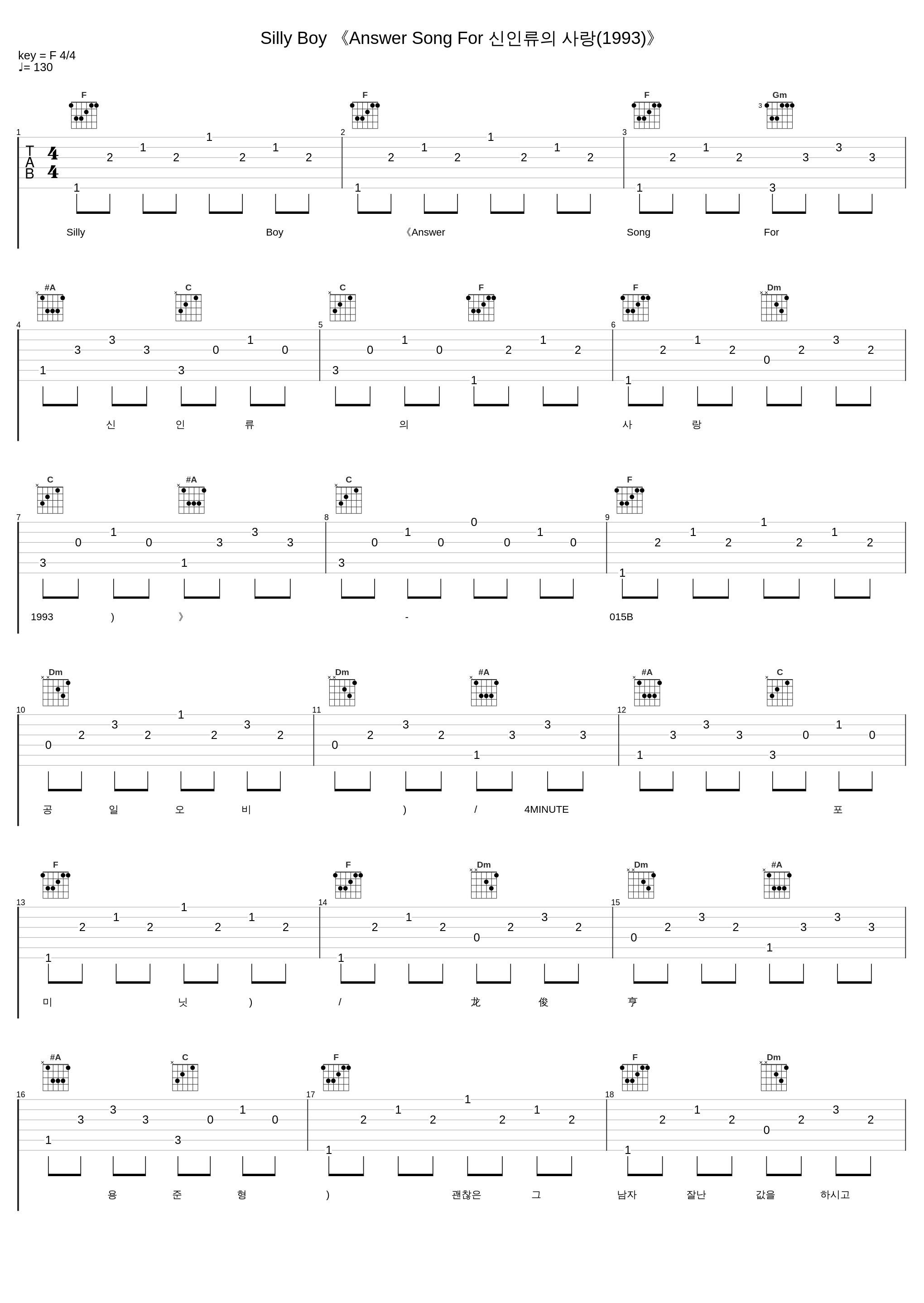 Silly Boy 《Answer Song For 신인류의 사랑(1993)》_015B,4MINUTE,龙俊亨_1