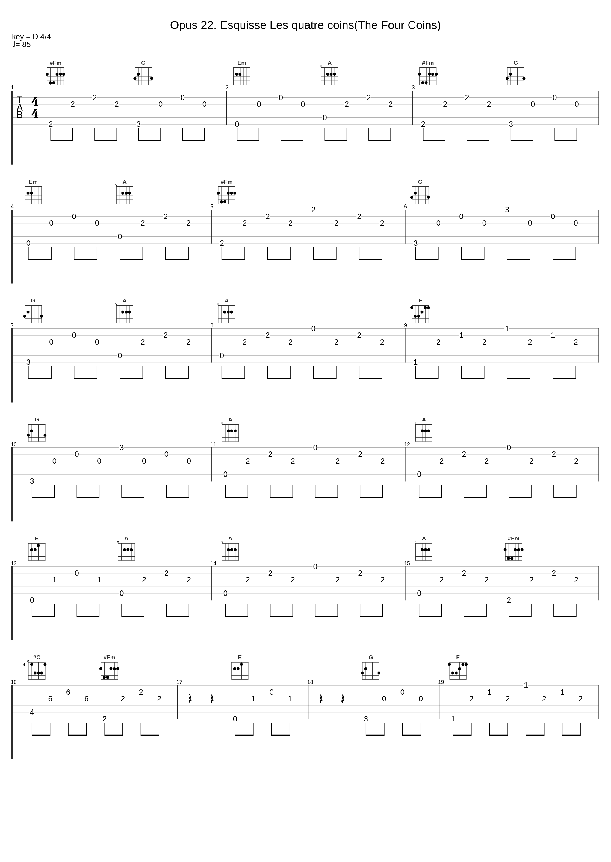 Opus 22. Esquisse Les quatre coins(The Four Coins)_Georges Bizet_1