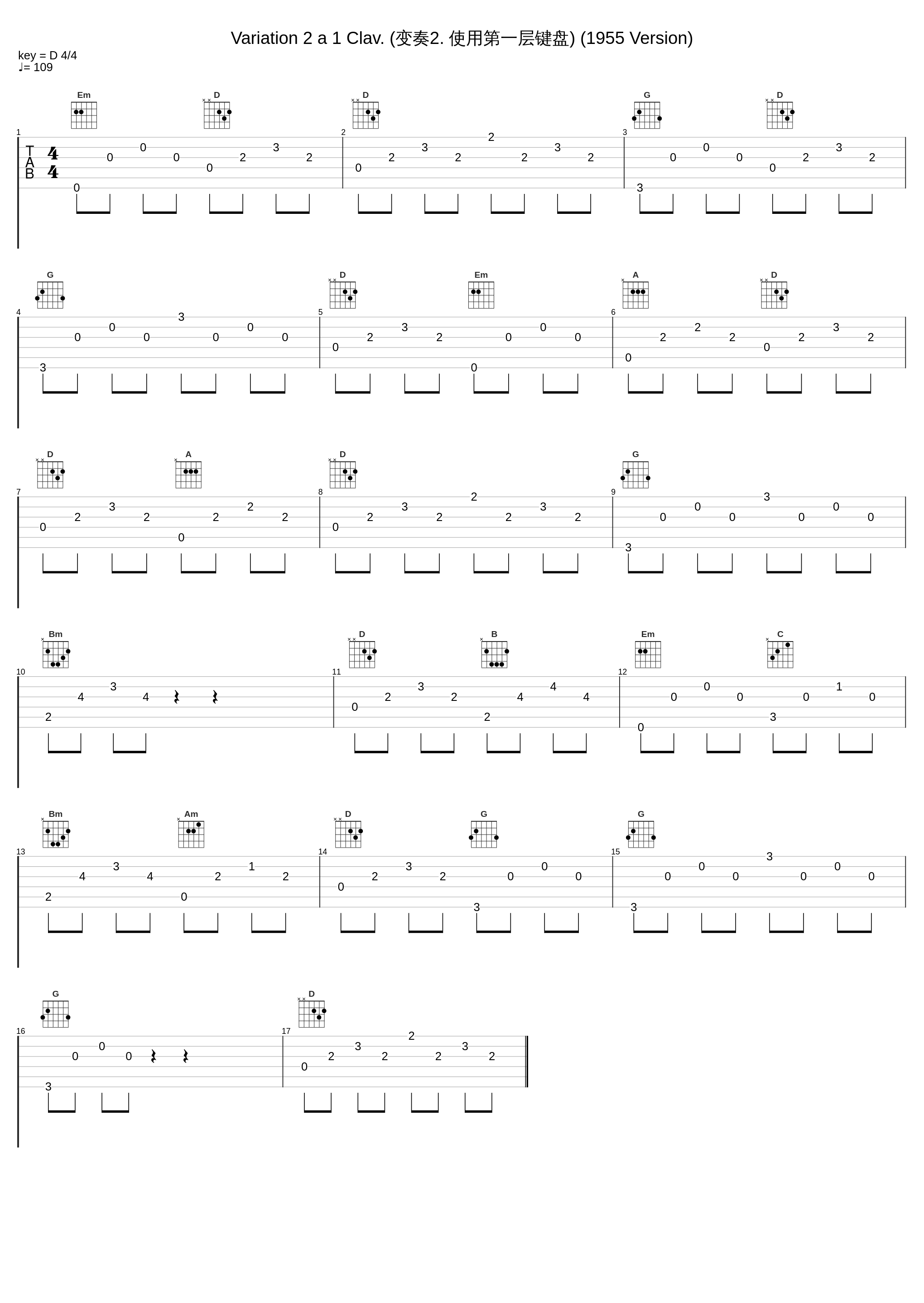 Variation 2 a 1 Clav. (变奏2. 使用第一层键盘) (1955 Version)_Glenn Gould_1