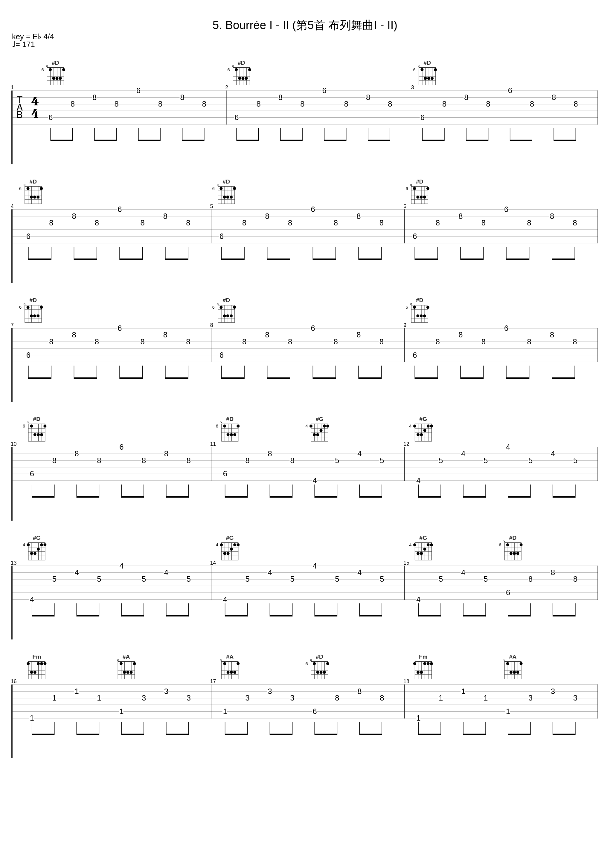 5. Bourrée I - II (第5首 布列舞曲I - II)_Maurice Gendron_1