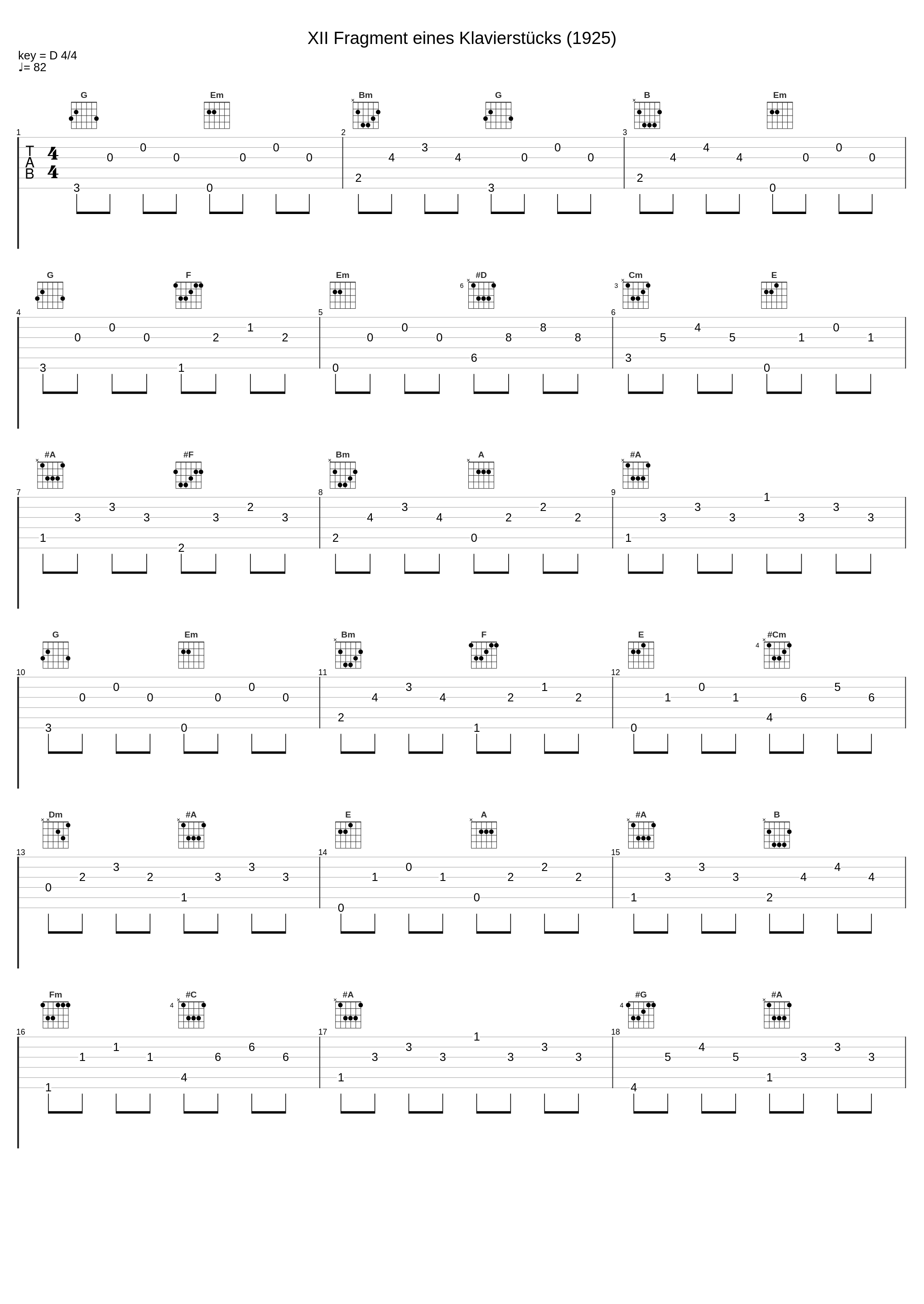 XII Fragment eines Klavierstücks (1925)_Pi-Hsien Chen,Arnold Schönberg_1