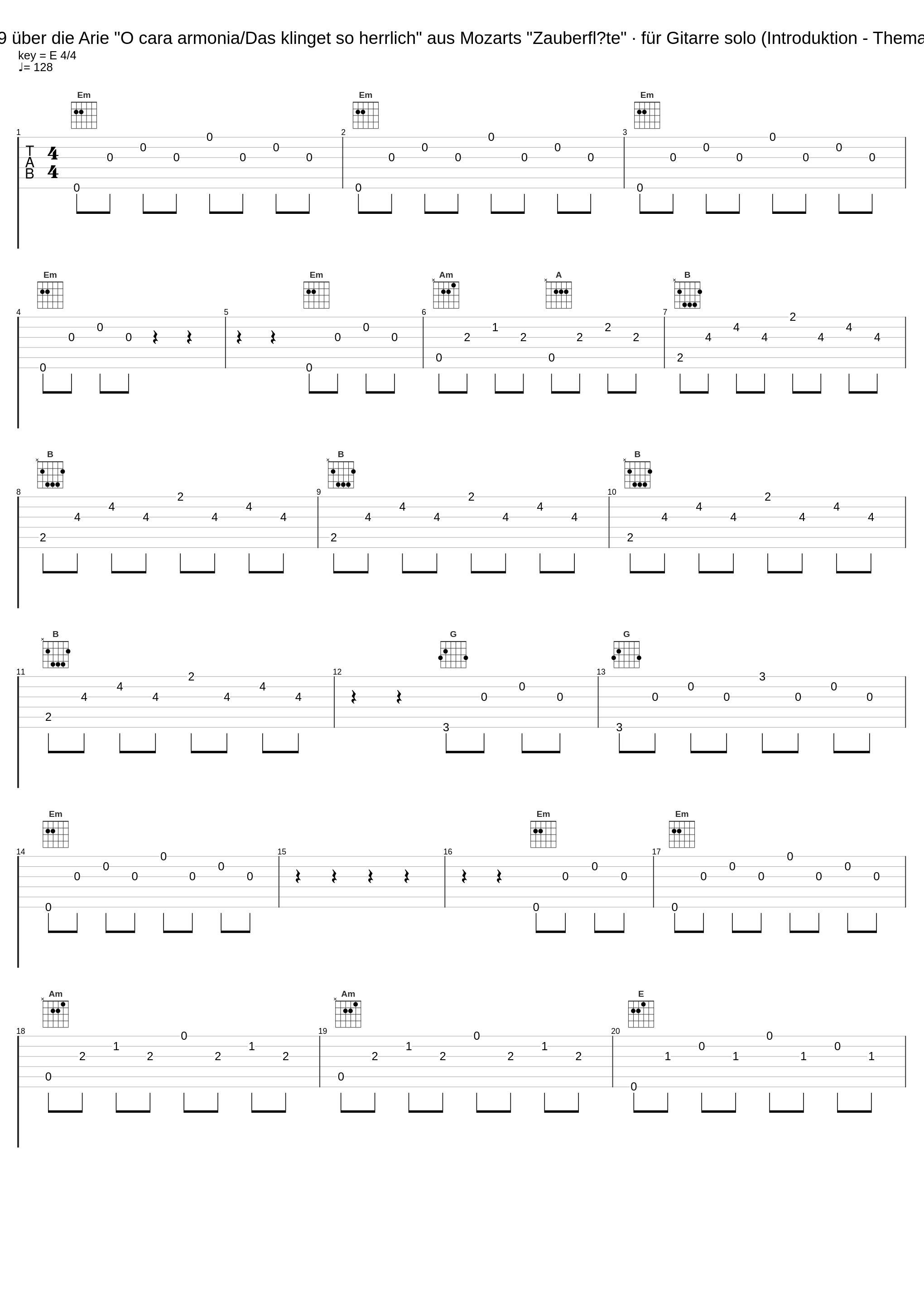 Variationen op.9 über die Arie "O cara armonia/Das klinget so herrlich" aus Mozarts "Zauberflöte" · für Gitarre solo (Introduktion - Thema - Variation I-V)_Manuel Barrueco_1