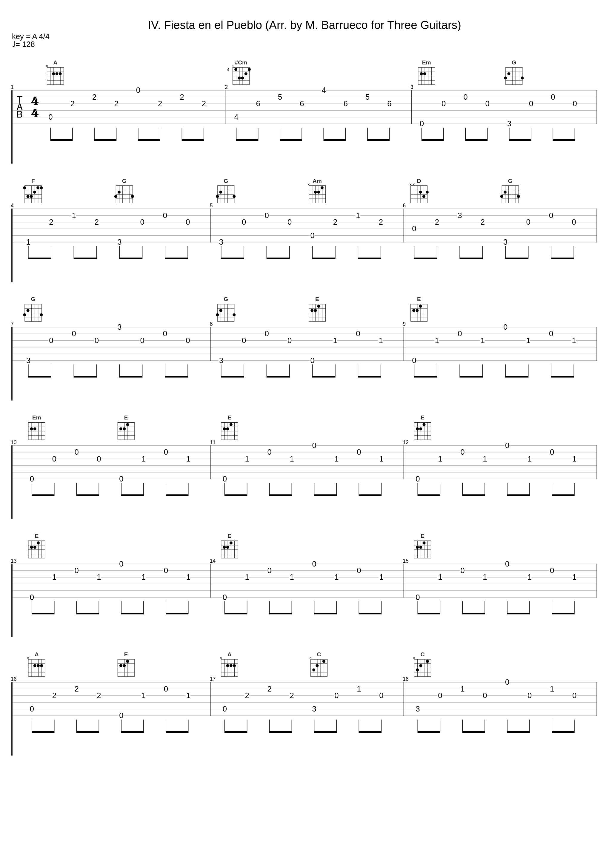 IV. Fiesta en el Pueblo (Arr. by M. Barrueco for Three Guitars)_Manuel Barrueco,Beijing Guitar Duo_1