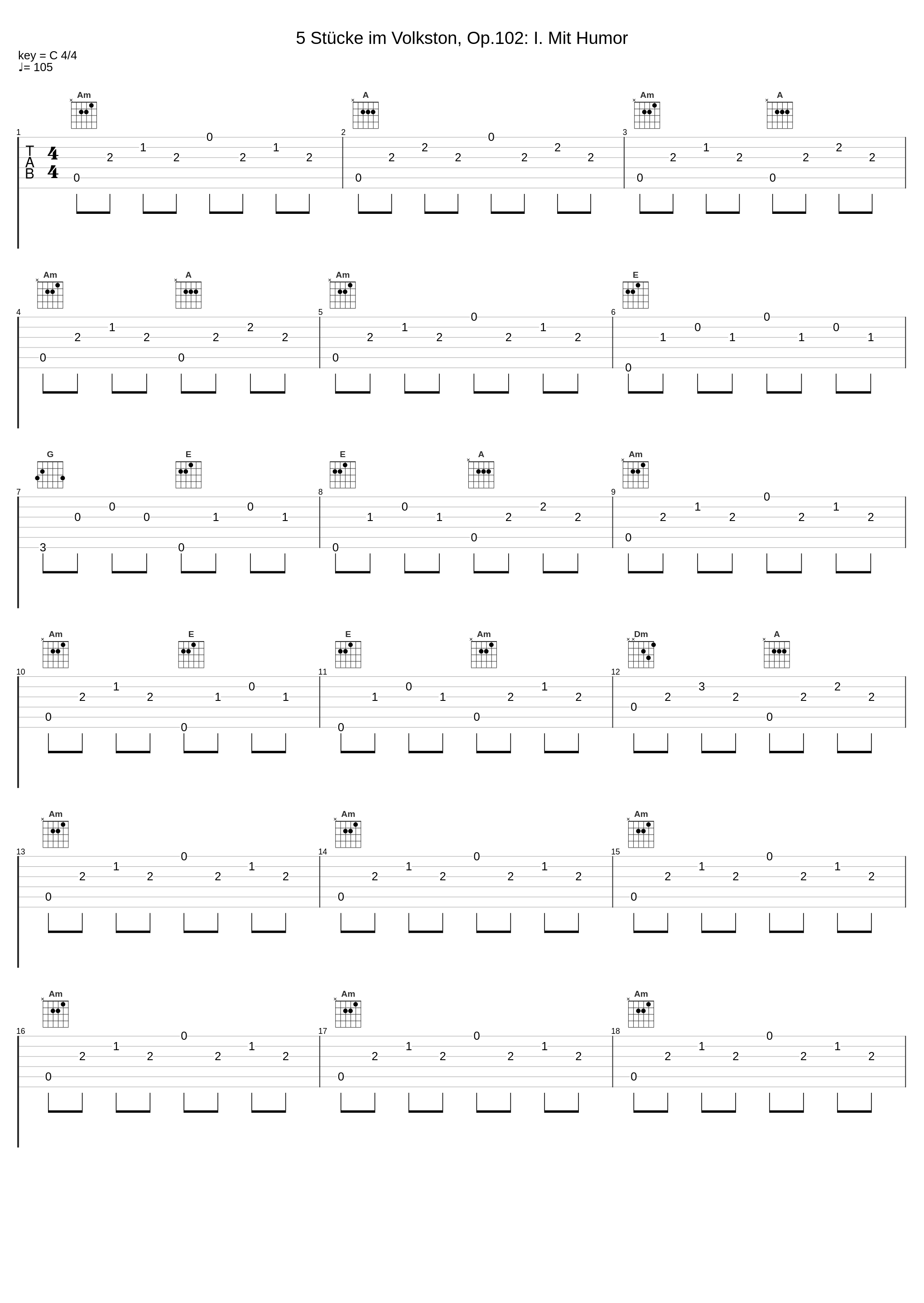 5 Stücke im Volkston, Op.102: I. Mit Humor_Andres Díaz,Samuel Sanders,Robert Schumann,Manuel de Falla_1