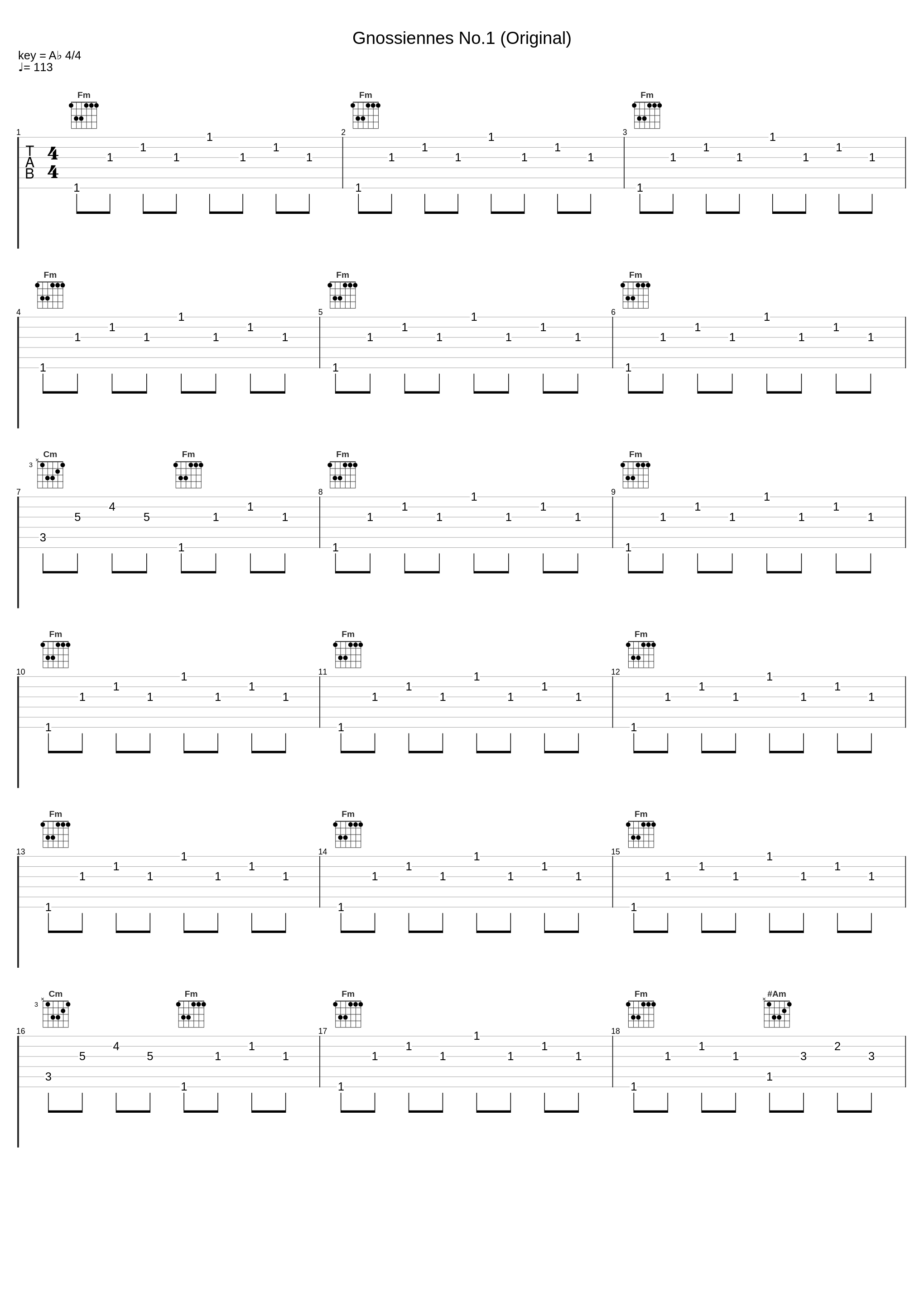 Gnossiennes No.1 (Original)_Erik Satie_1