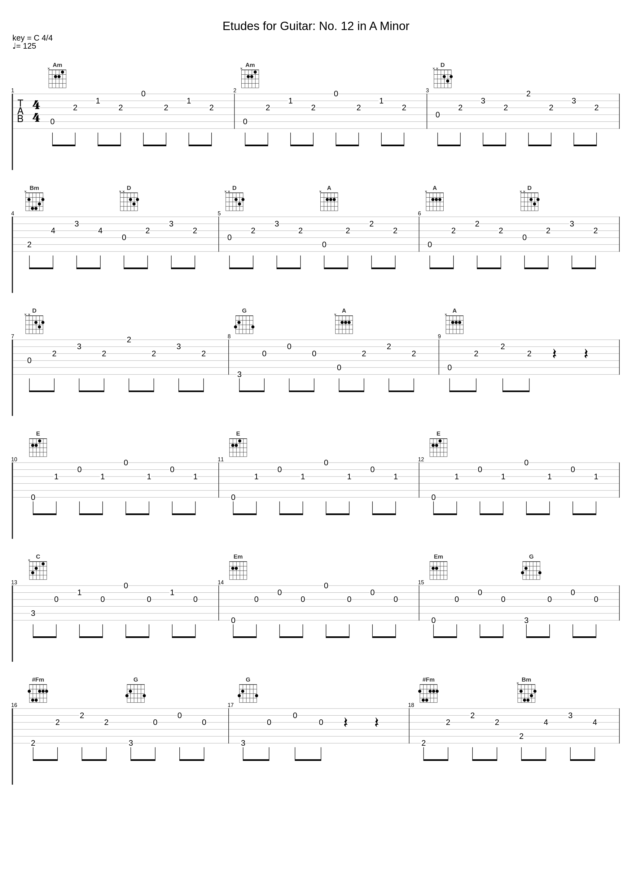 Etudes for Guitar: No. 12 in A Minor_Manuel Barrueco_1