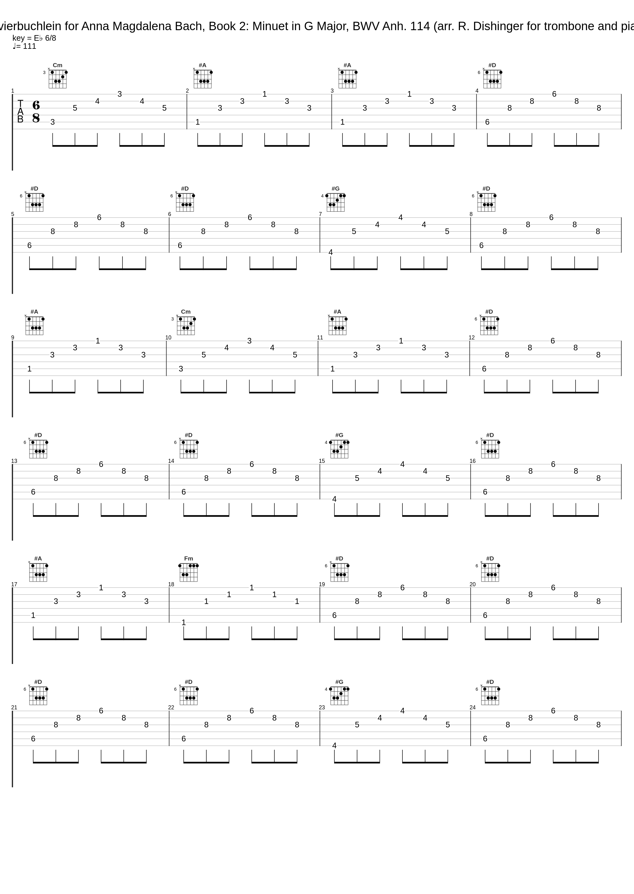 Clavierbuchlein for Anna Magdalena Bach, Book 2: Minuet in G Major, BWV Anh. 114 (arr. R. Dishinger for trombone and piano)_Joshua Hauser,Paul Thurmond_1