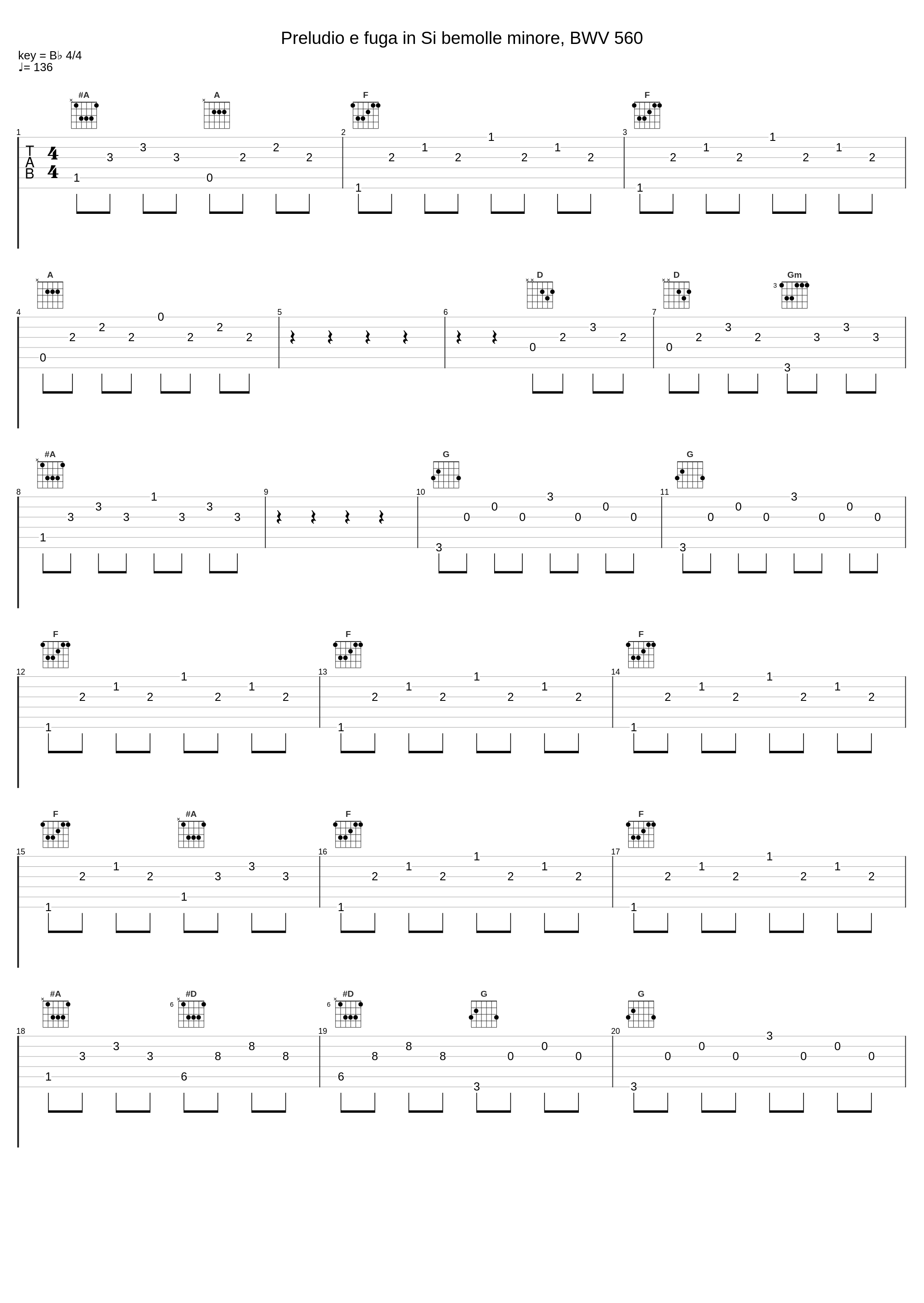 Preludio e fuga in Si bemolle minore, BWV 560_Manuel Frensborg,Johann Sebastian Bach_1