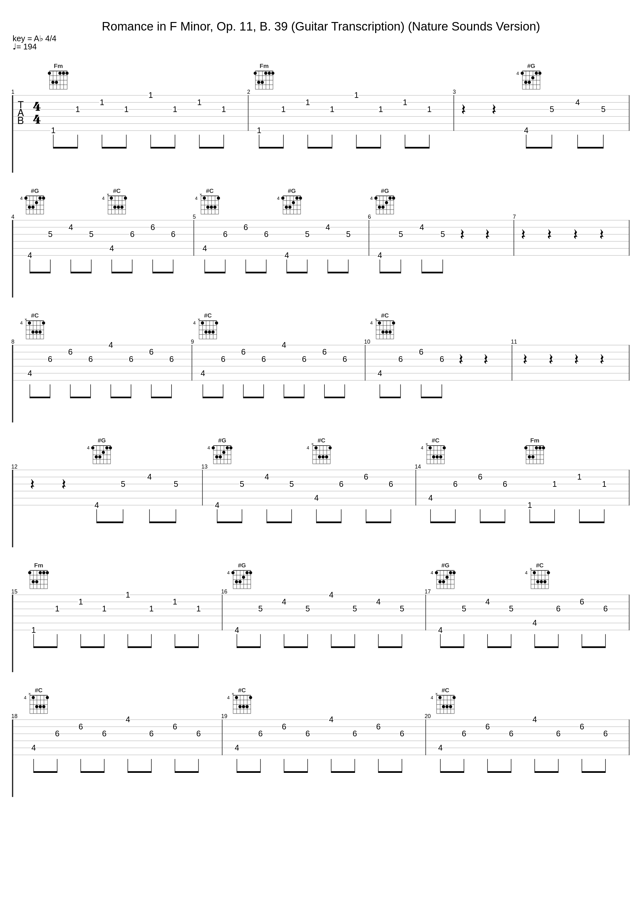 Romance in F Minor, Op. 11, B. 39 (Guitar Transcription) (Nature Sounds Version)_Classical Music DEA Channel,Guitar Music DEA Channel,Classical Music for Studying DEA Channel,Antonín Dvořák_1