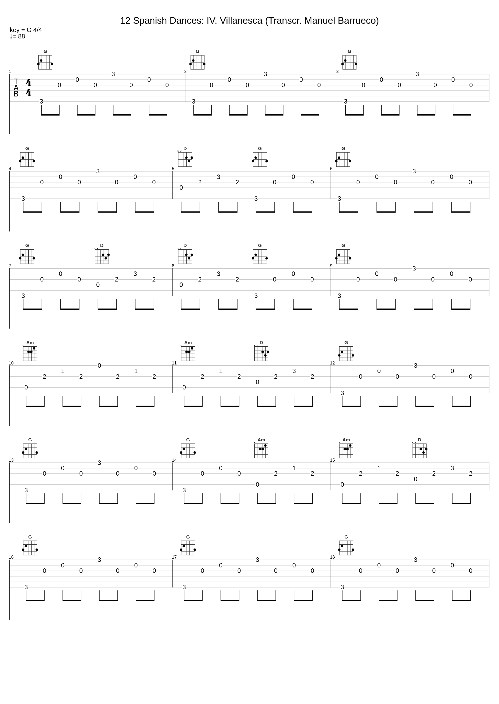 12 Spanish Dances: IV. Villanesca (Transcr. Manuel Barrueco)_Manuel Barrueco_1