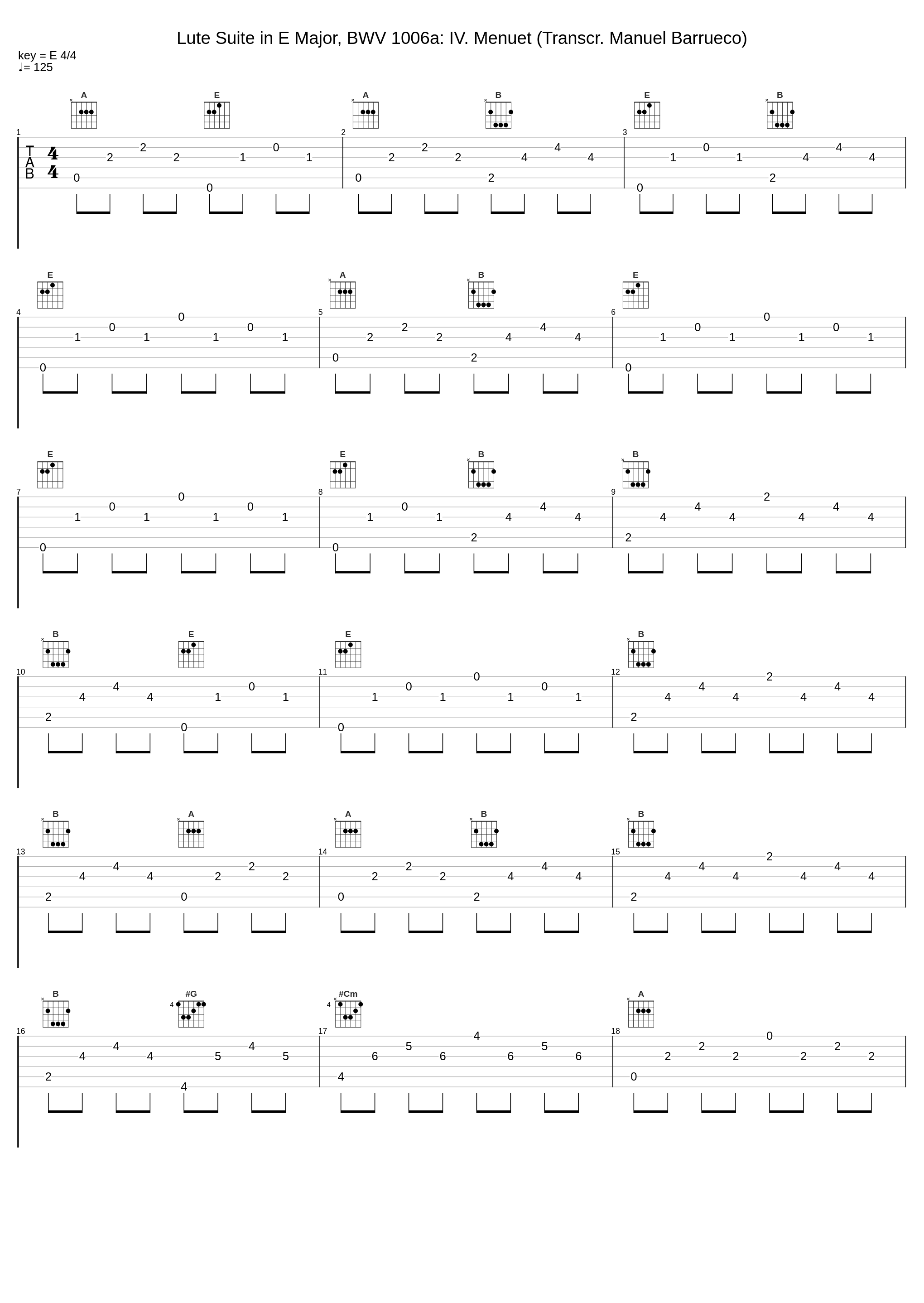 Lute Suite in E Major, BWV 1006a: IV. Menuet (Transcr. Manuel Barrueco)_Manuel Barrueco_1