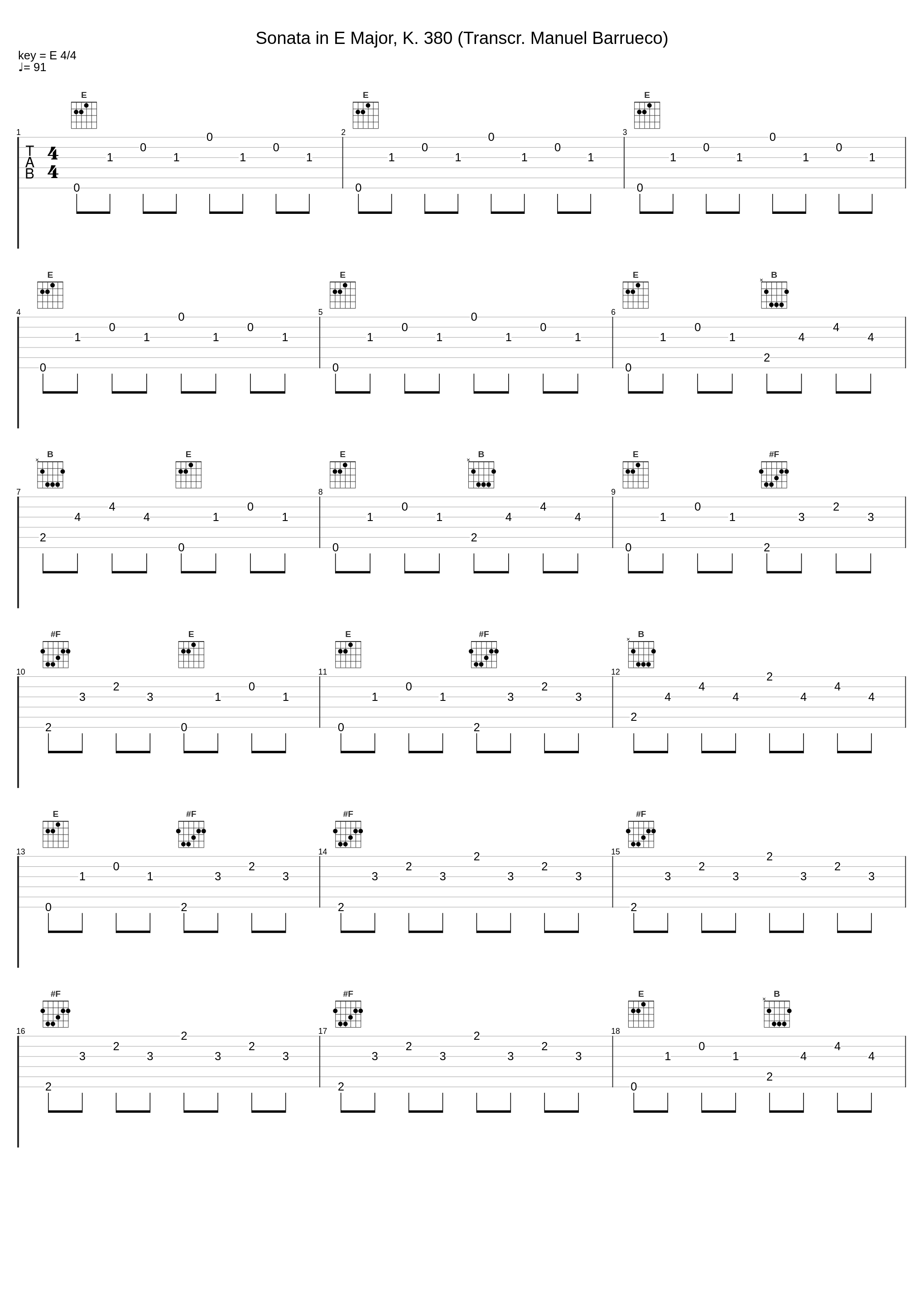 Sonata in E Major, K. 380 (Transcr. Manuel Barrueco)_Manuel Barrueco_1