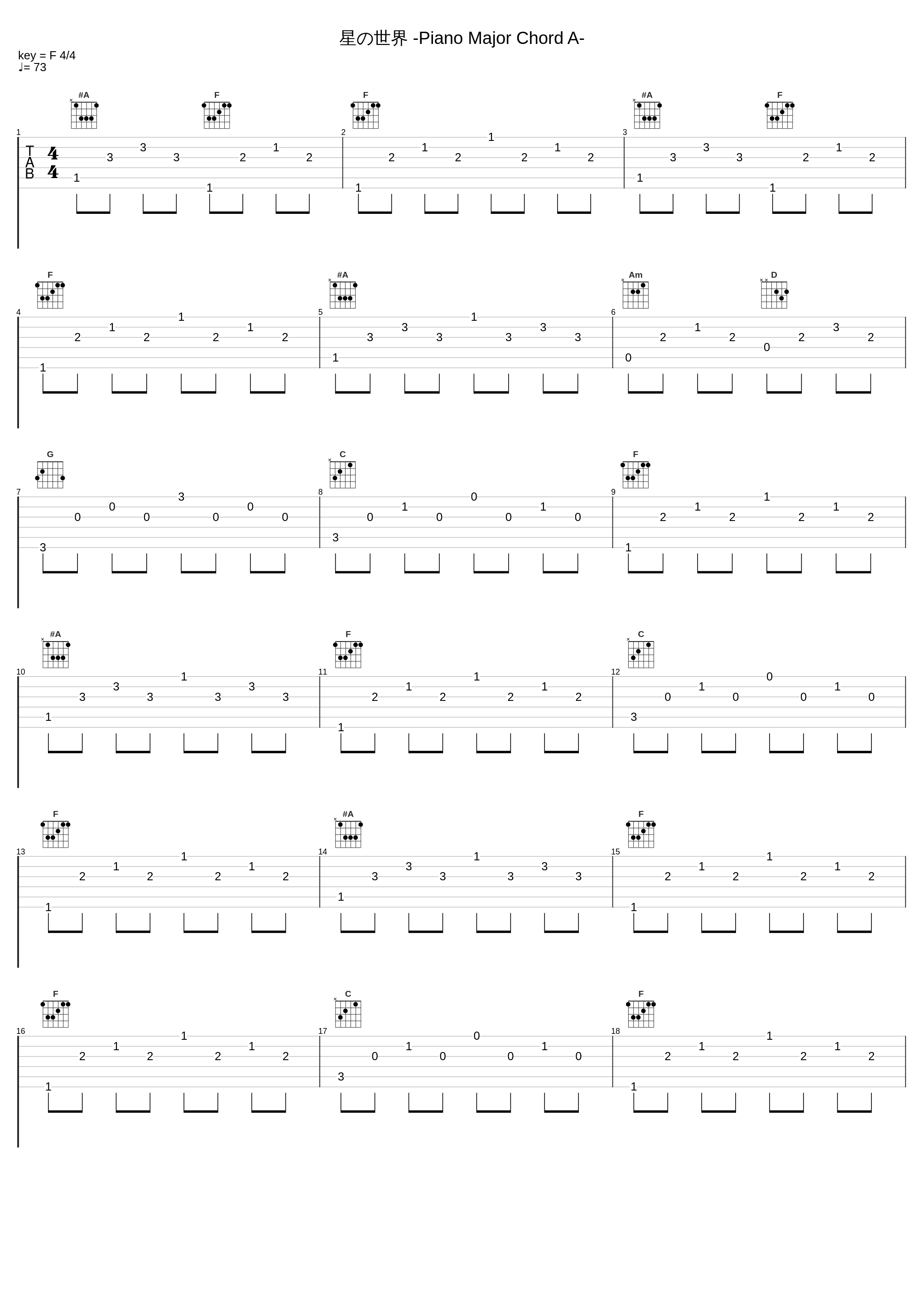 星の世界 -Piano Major Chord A-_Key Sounds Label_1