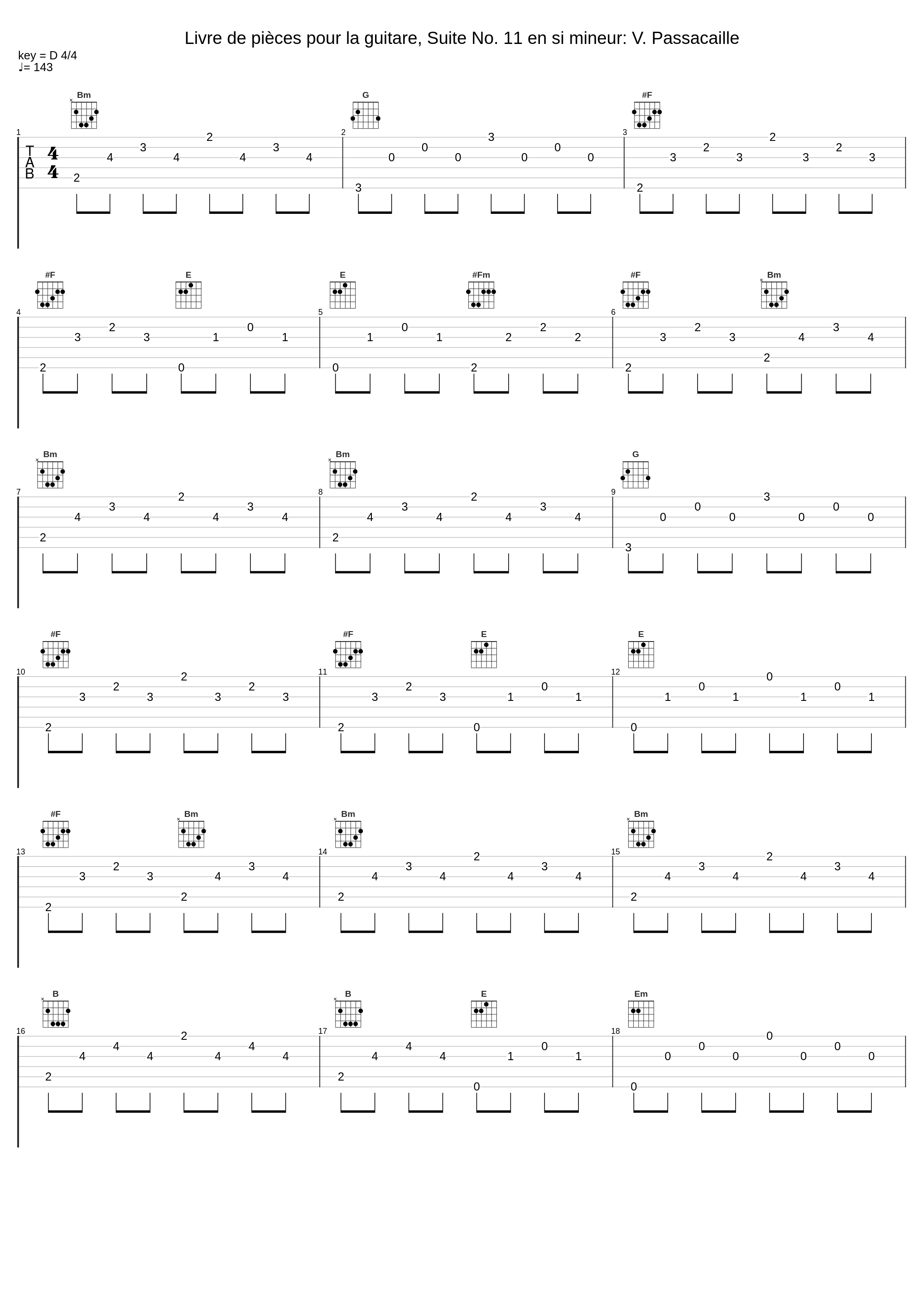 Livre de pièces pour la guitare, Suite No. 11 en si mineur: V. Passacaille_Manuel Barrueco_1