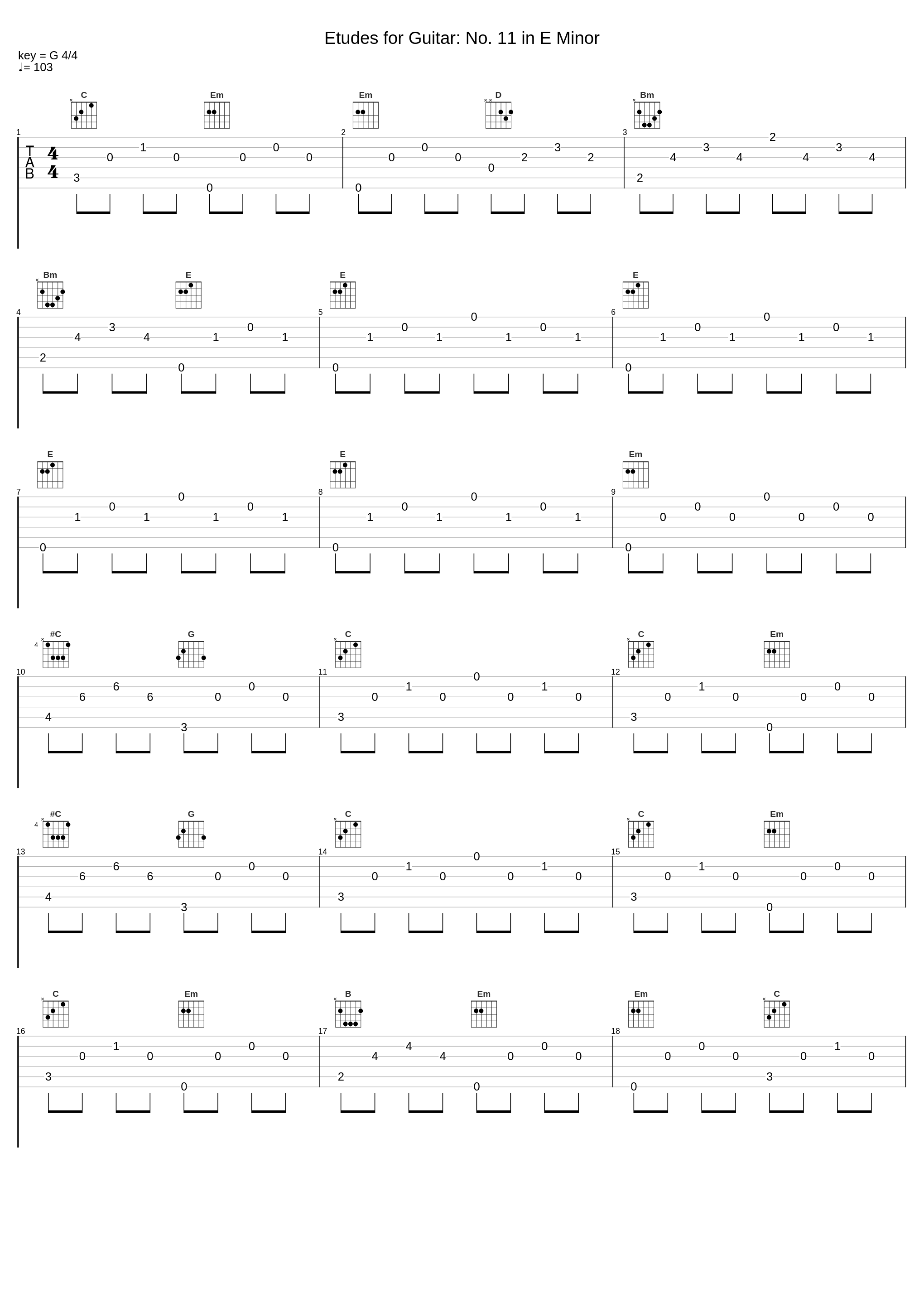 Etudes for Guitar: No. 11 in E Minor_Manuel Barrueco_1