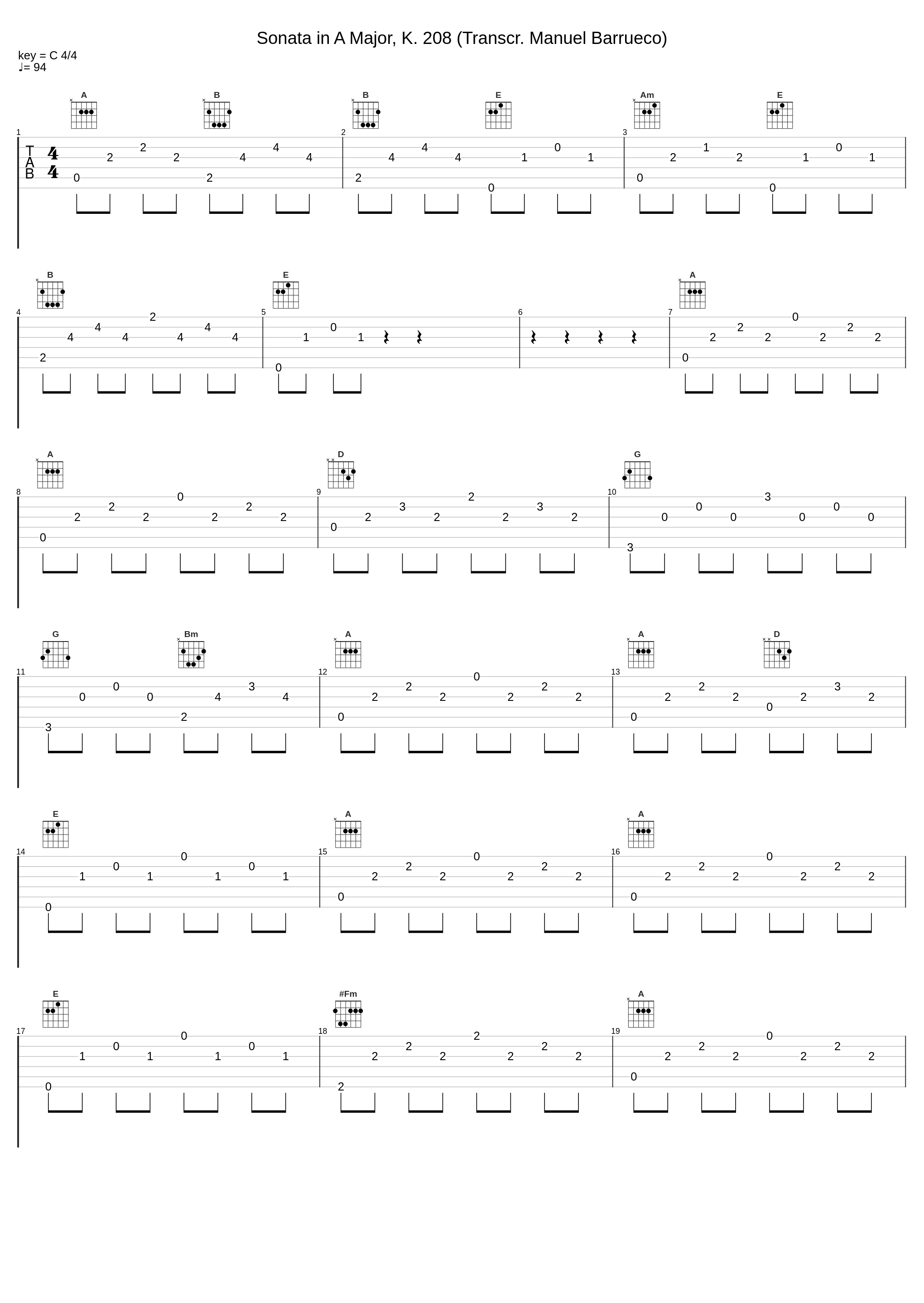 Sonata in A Major, K. 208 (Transcr. Manuel Barrueco)_Manuel Barrueco_1