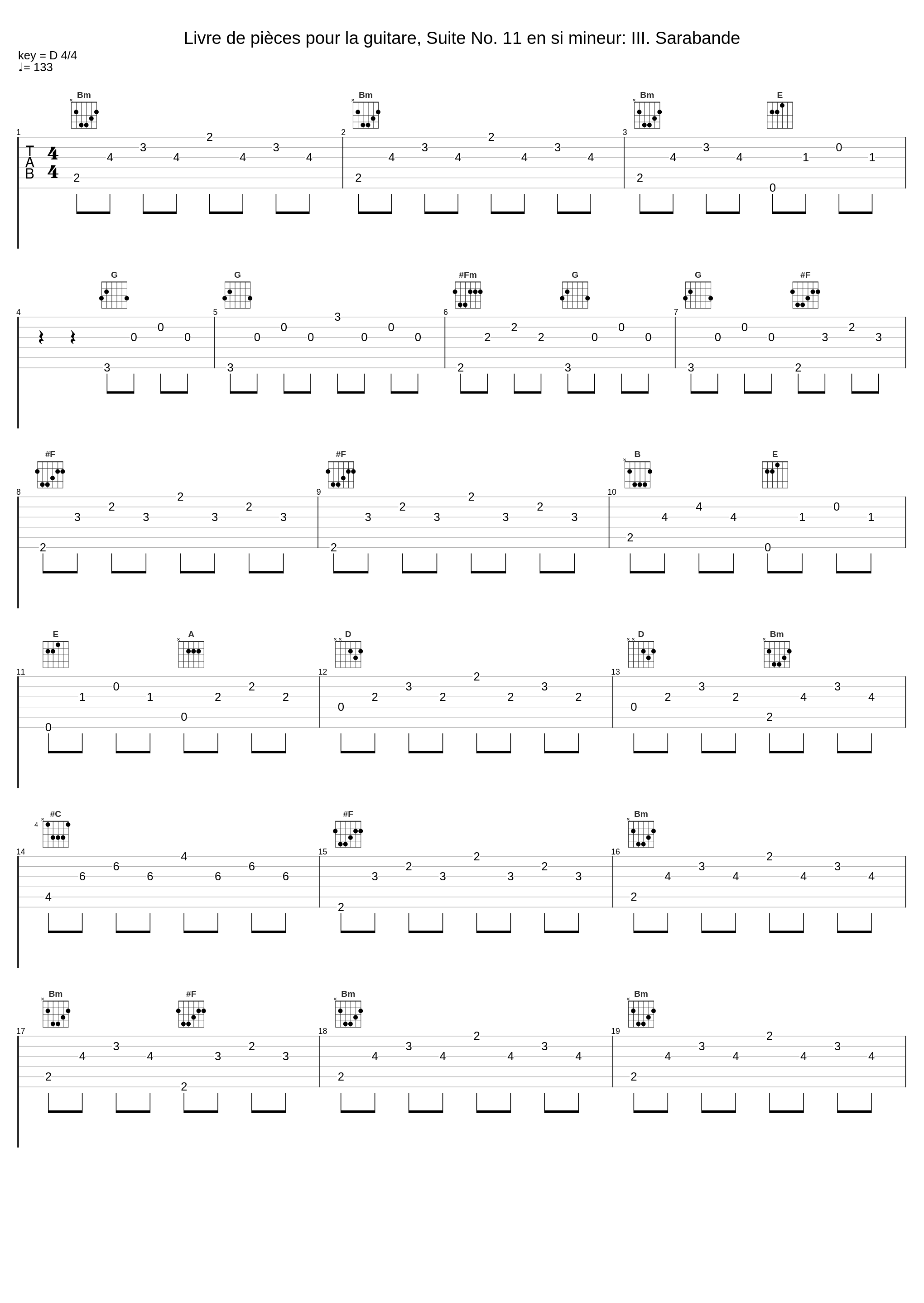 Livre de pièces pour la guitare, Suite No. 11 en si mineur: III. Sarabande_Manuel Barrueco_1