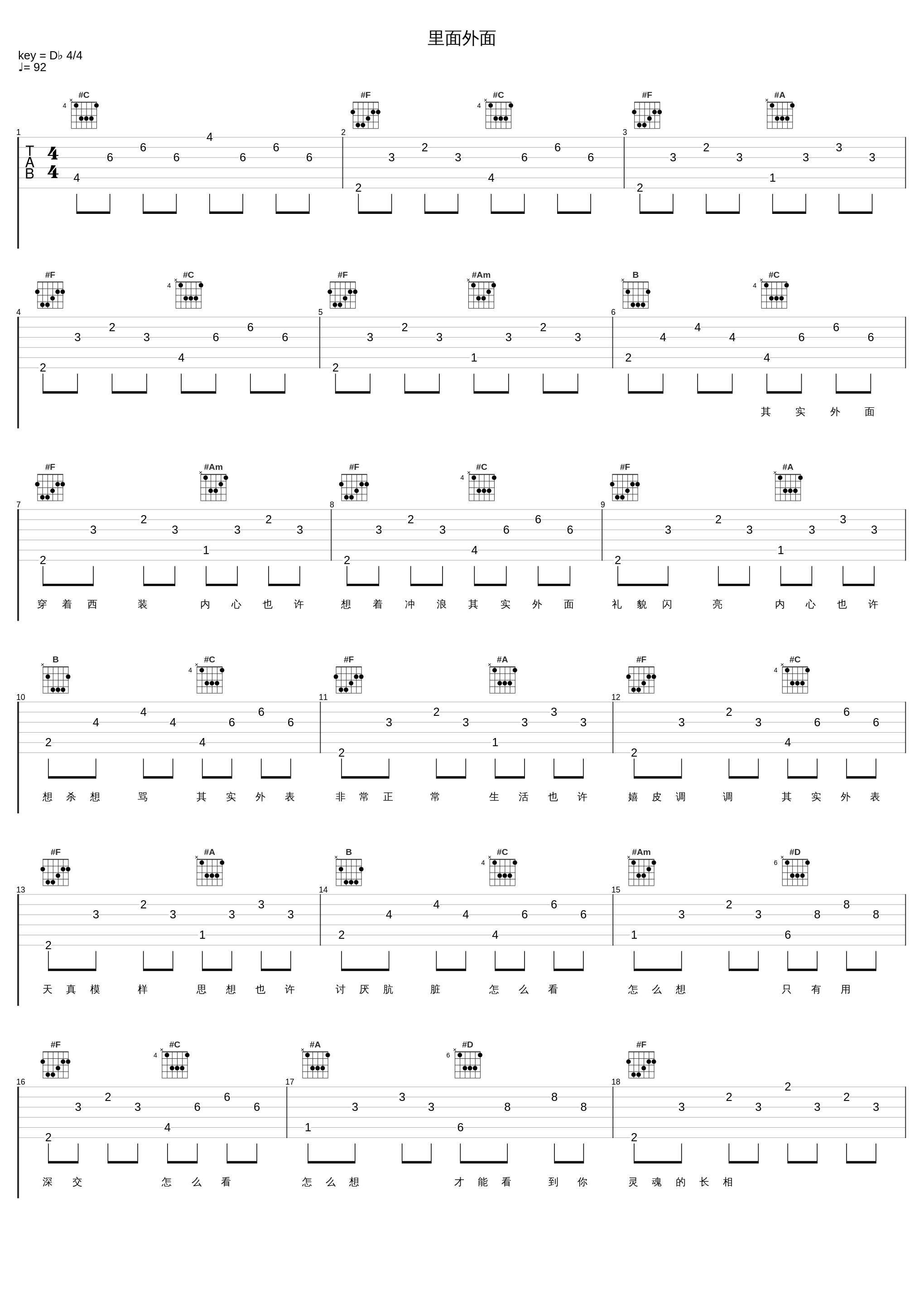 里面外面_范晓萱,100%乐团_1