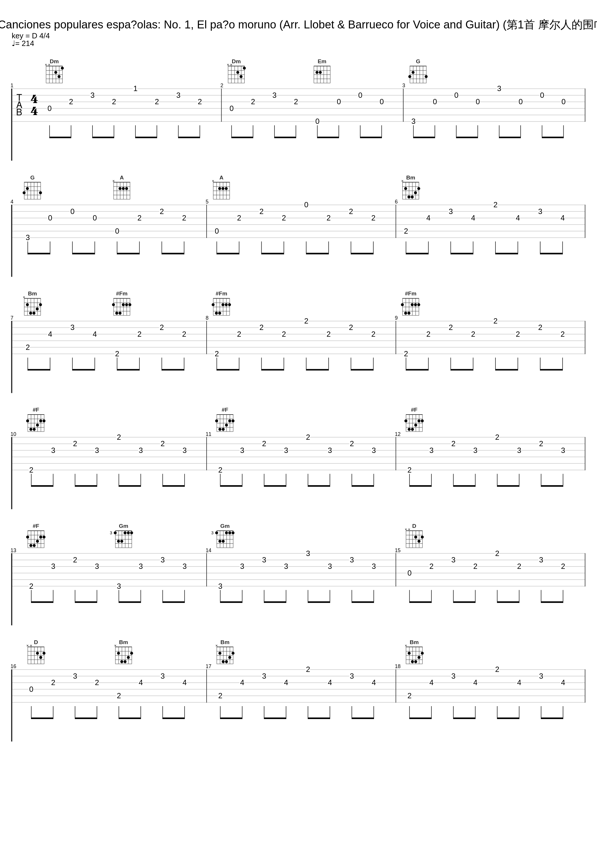 7 Canciones populares españolas: No. 1, El paño moruno (Arr. Llobet & Barrueco for Voice and Guitar) (第1首 摩尔人的围巾)_Manuel Barrueco,Ann Monoyios_1