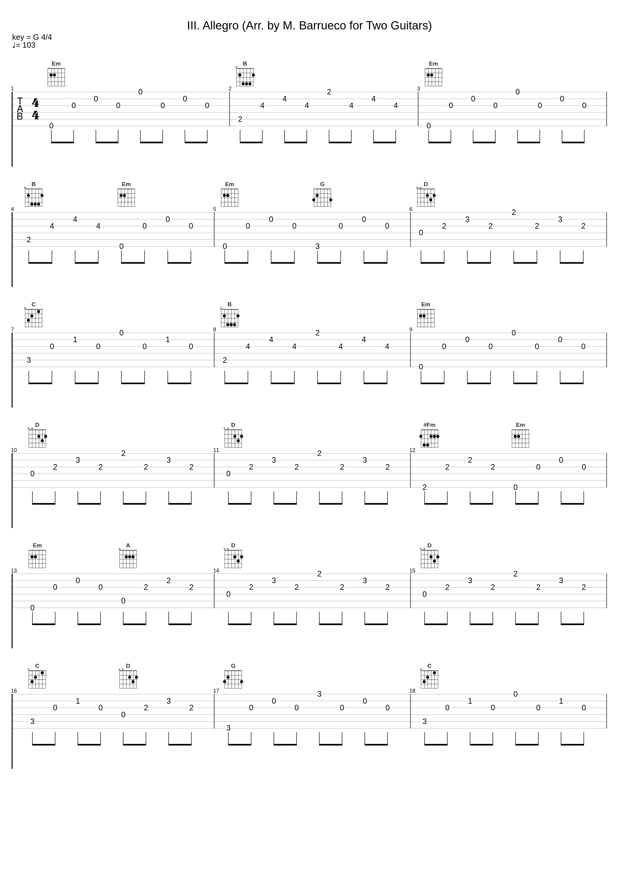 III. Allegro (Arr. by M. Barrueco for Two Guitars)_Manuel Barrueco,Beijing Guitar Duo_1