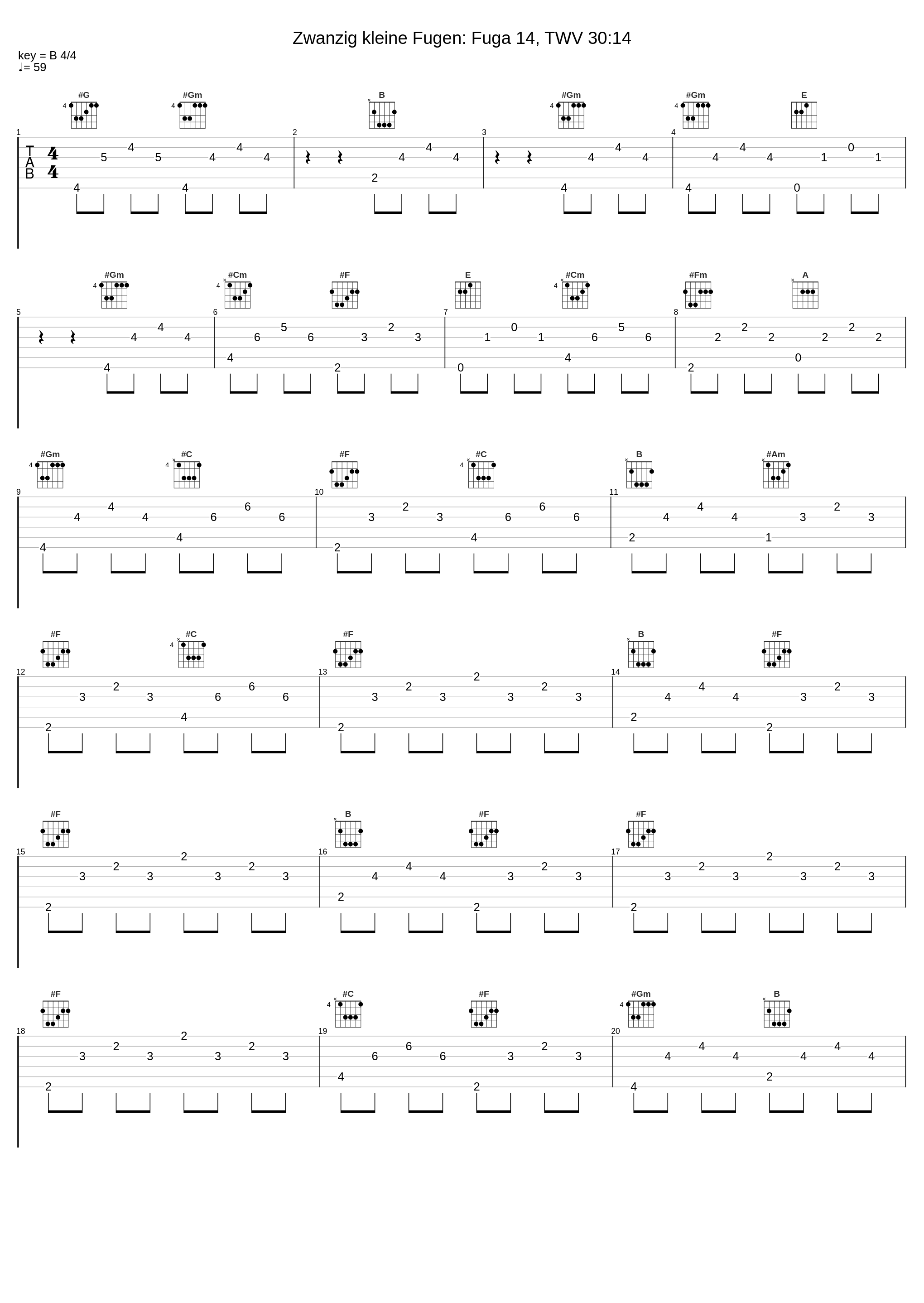 Zwanzig kleine Fugen: Fuga 14, TWV 30:14_Nevermind,Georg Philipp Telemann_1