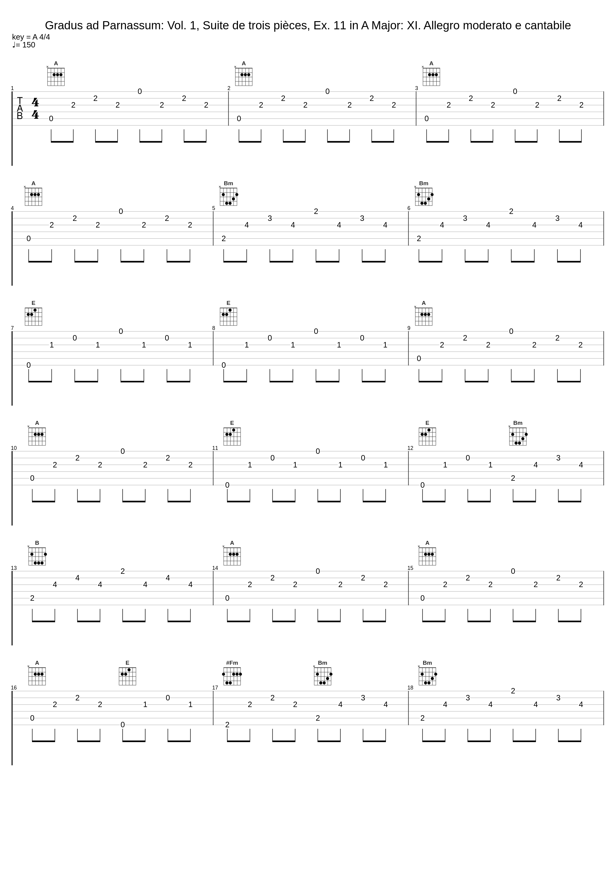 Gradus ad Parnassum: Vol. 1, Suite de trois pièces, Ex. 11 in A Major: XI. Allegro moderato e cantabile_Bruno Canino_1