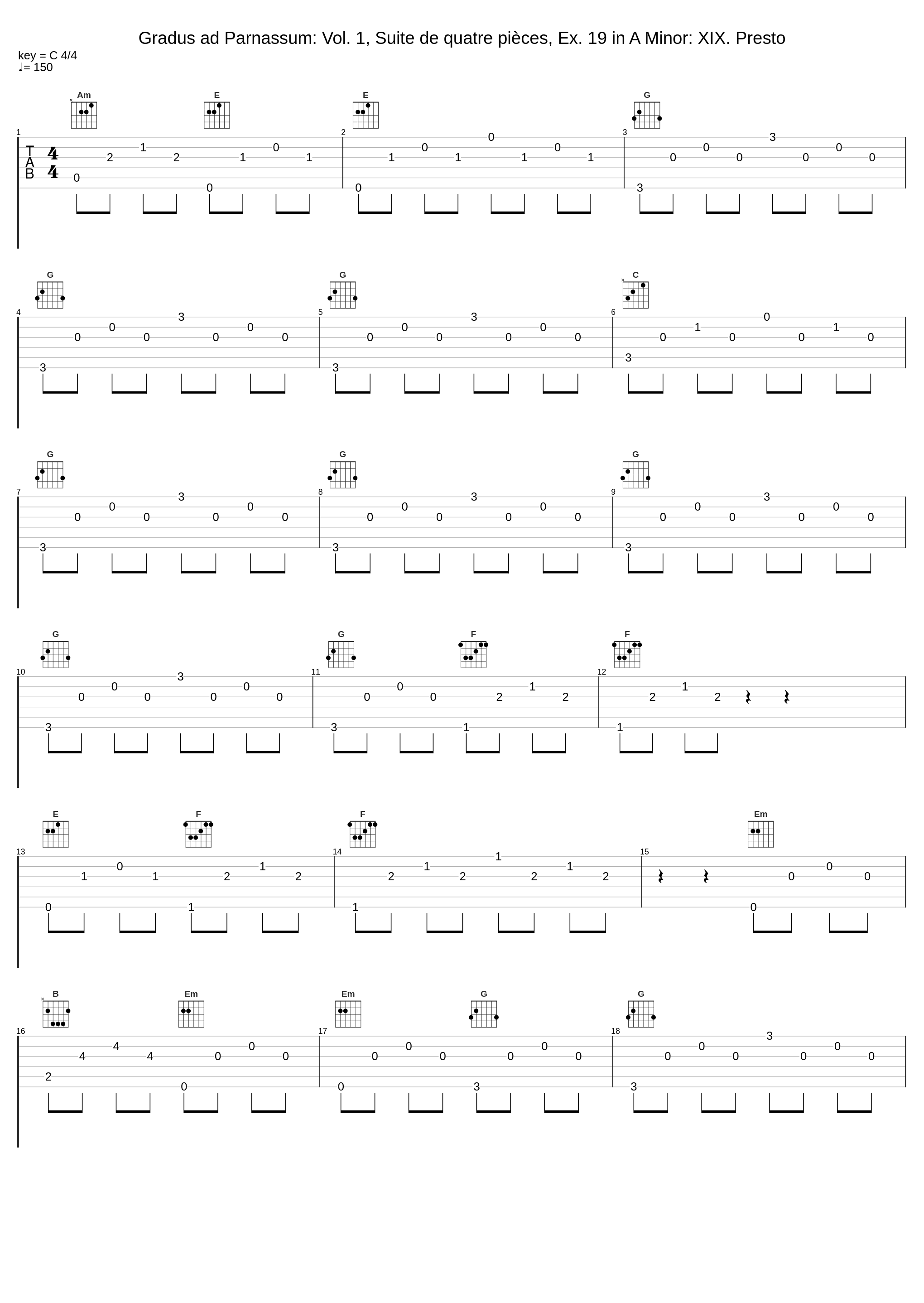 Gradus ad Parnassum: Vol. 1, Suite de quatre pièces, Ex. 19 in A Minor: XIX. Presto_Bruno Canino_1