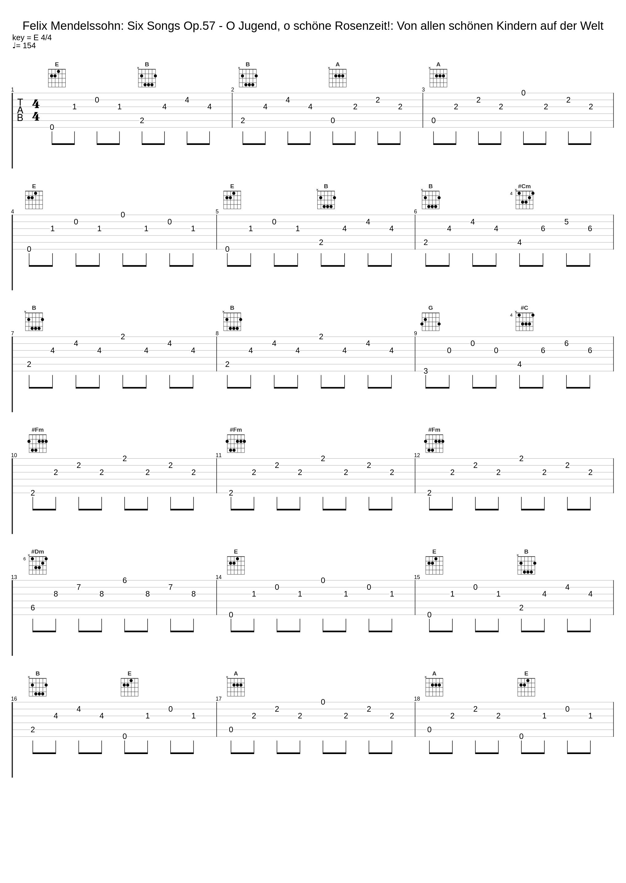 Felix Mendelssohn: Six Songs Op.57 - O Jugend, o schöne Rosenzeit!: Von allen schönen Kindern auf der Welt_Felix Mendelssohn_1