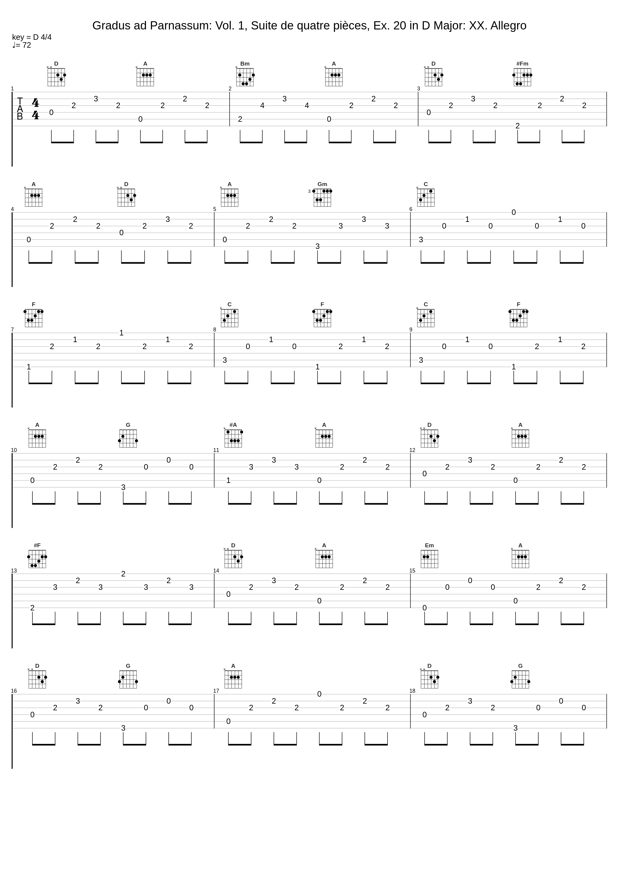 Gradus ad Parnassum: Vol. 1, Suite de quatre pièces, Ex. 20 in D Major: XX. Allegro_Bruno Canino_1