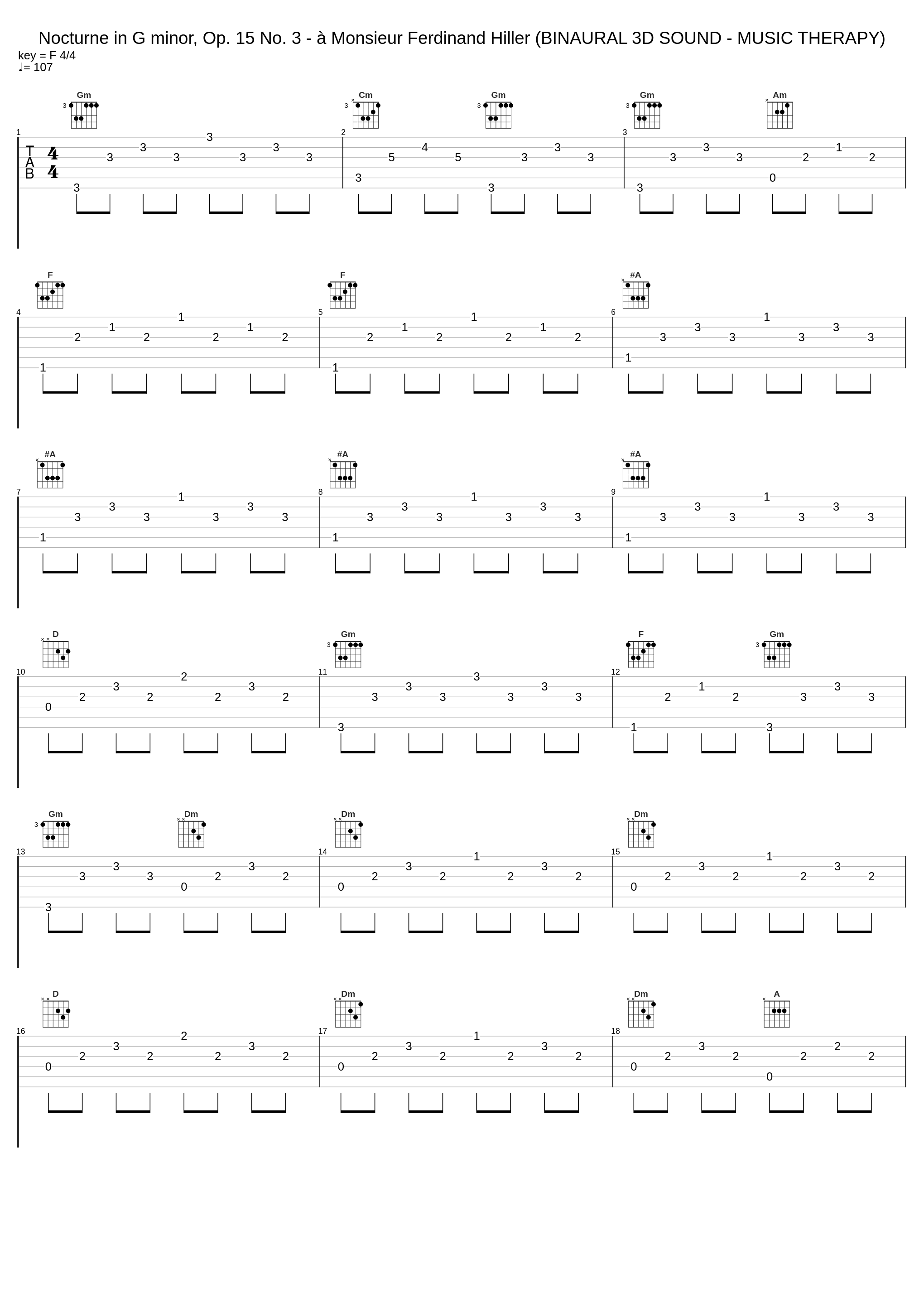 Nocturne in G minor, Op. 15 No. 3 - à Monsieur Ferdinand Hiller (BINAURAL 3D SOUND - MUSIC THERAPY)_Frédéric Chopin_1