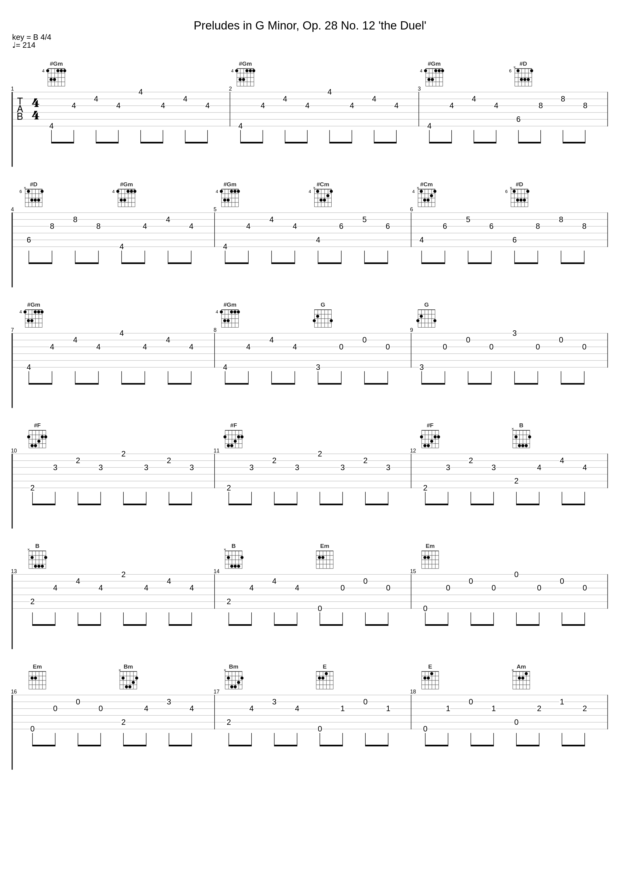 Preludes in G Minor, Op. 28 No. 12 'the Duel'_Frédéric Chopin_1