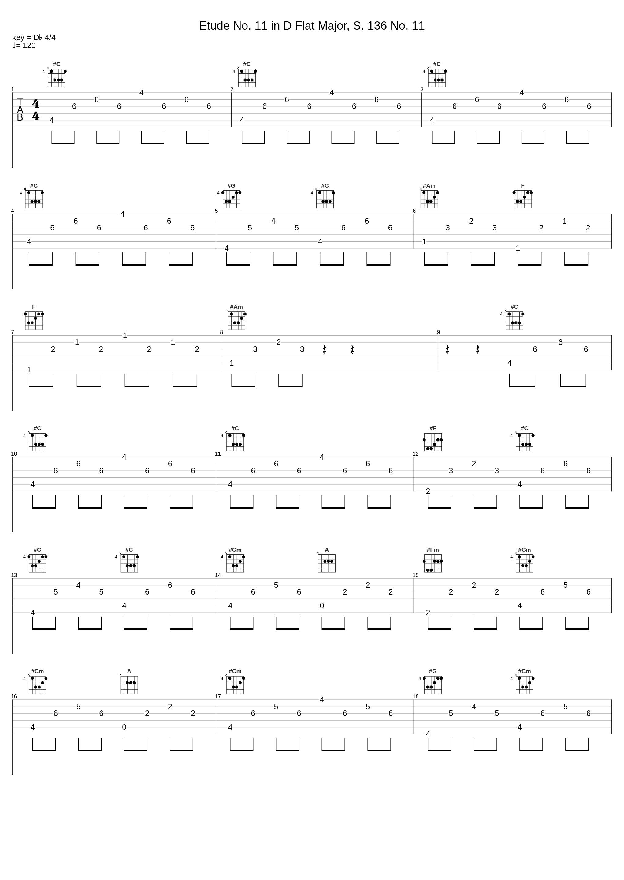 Etude No. 11 in D Flat Major, S. 136 No. 11_Georges Daucampas,Franz Liszt_1