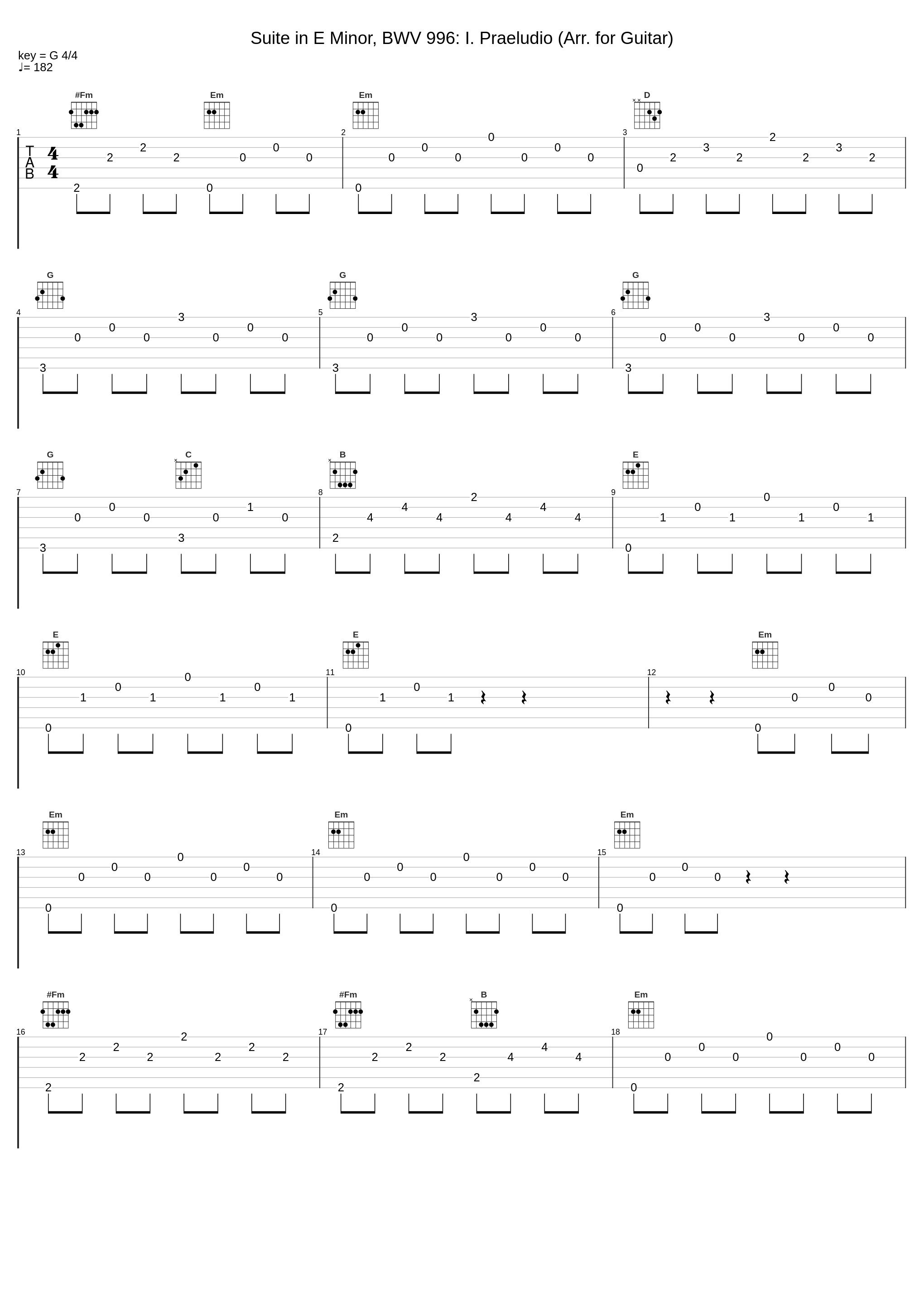 Suite in E Minor, BWV 996: I. Praeludio (Arr. for Guitar)_Sean Shibe_1