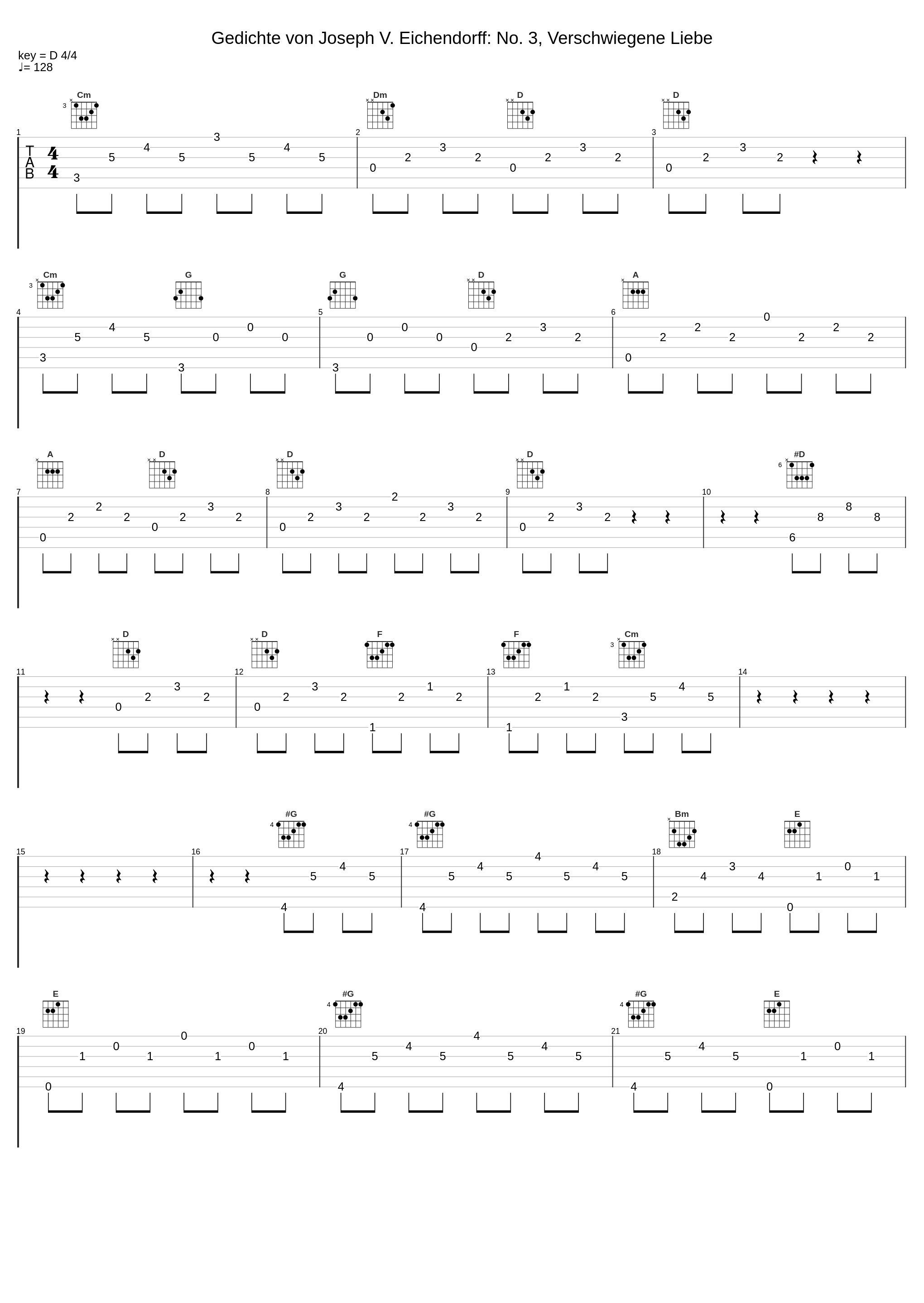 Gedichte von Joseph V. Eichendorff: No. 3, Verschwiegene Liebe_Joseph Von Eichendorff_1