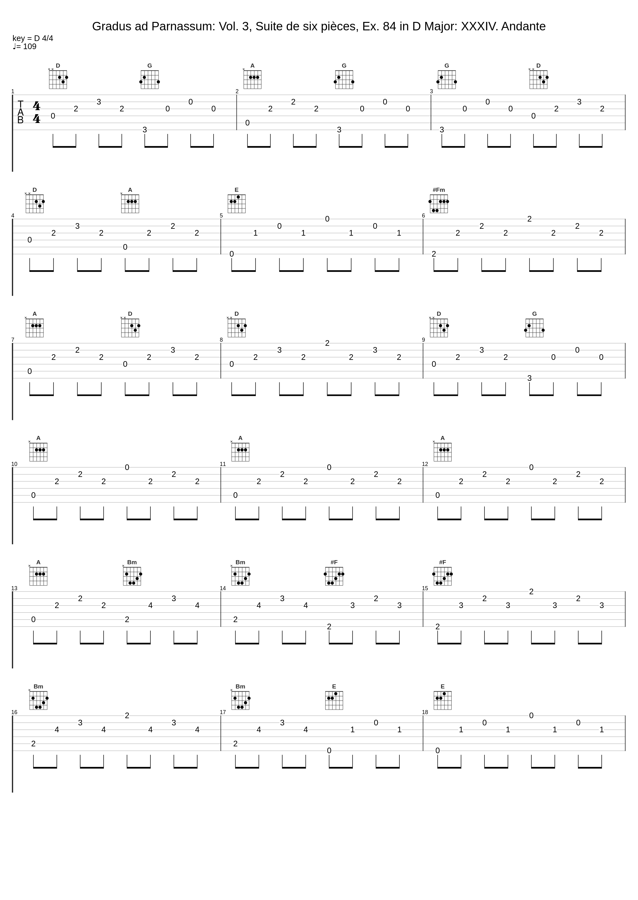 Gradus ad Parnassum: Vol. 3, Suite de six pièces, Ex. 84 in D Major: XXXIV. Andante_Roberto Prosseda_1