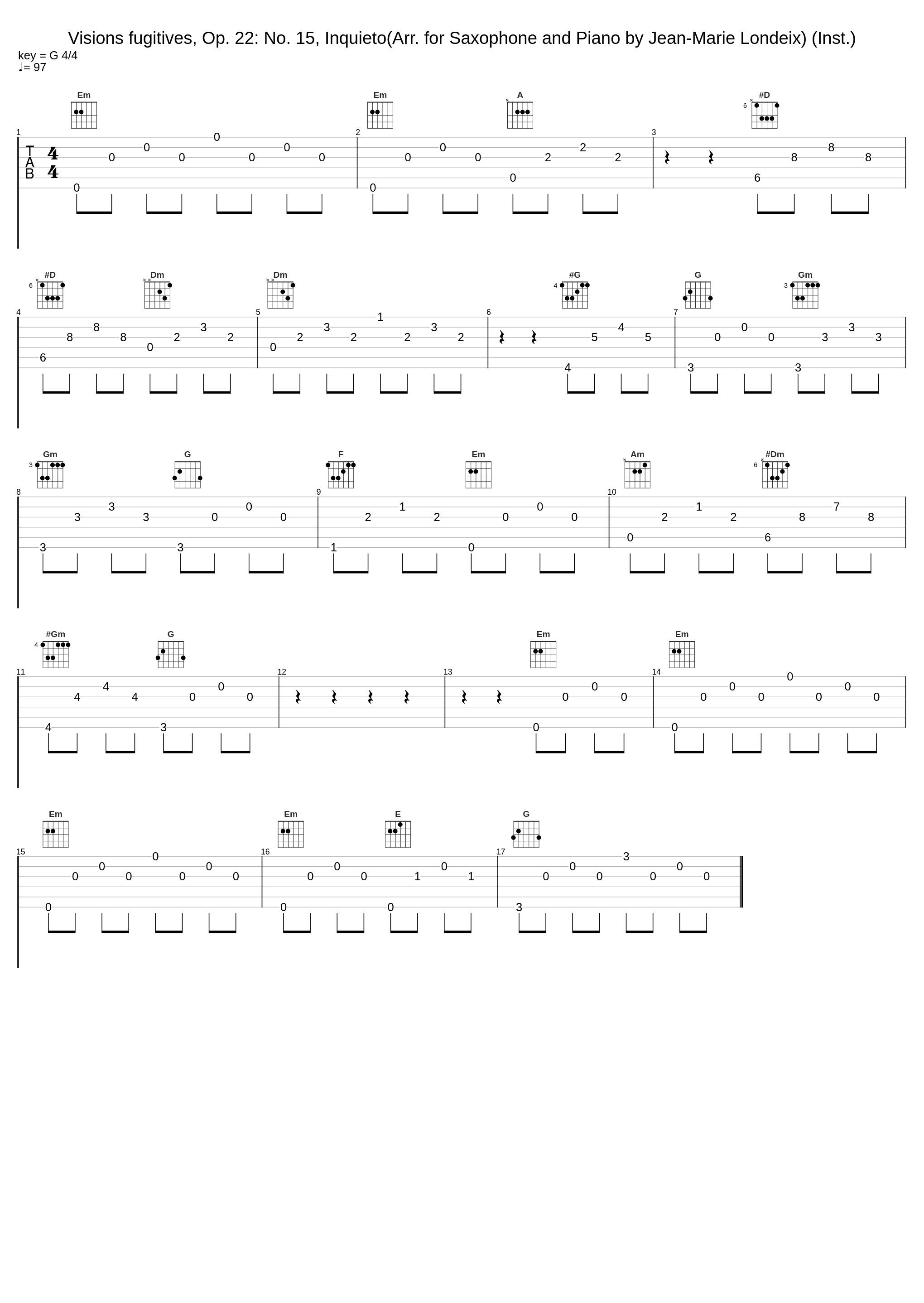 Visions fugitives, Op. 22: No. 15, Inquieto(Arr. for Saxophone and Piano by Jean-Marie Londeix) (Inst.)_Jean-Marie Londeix,Gil Maurice_1