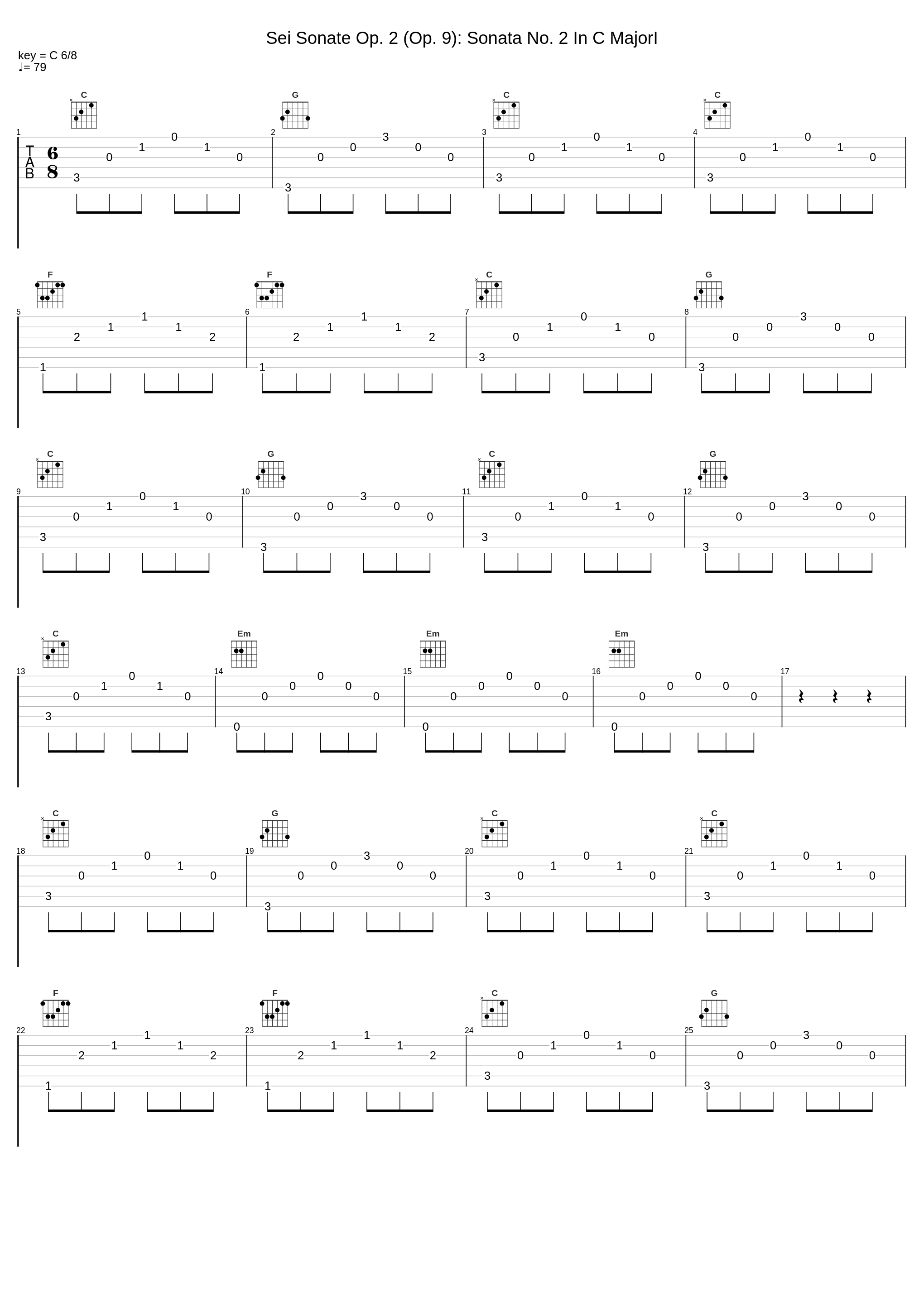 Sei Sonate Op. 2 (Op. 9): Sonata No. 2 In C MajorI_Luigi Alberto Bianchi_1