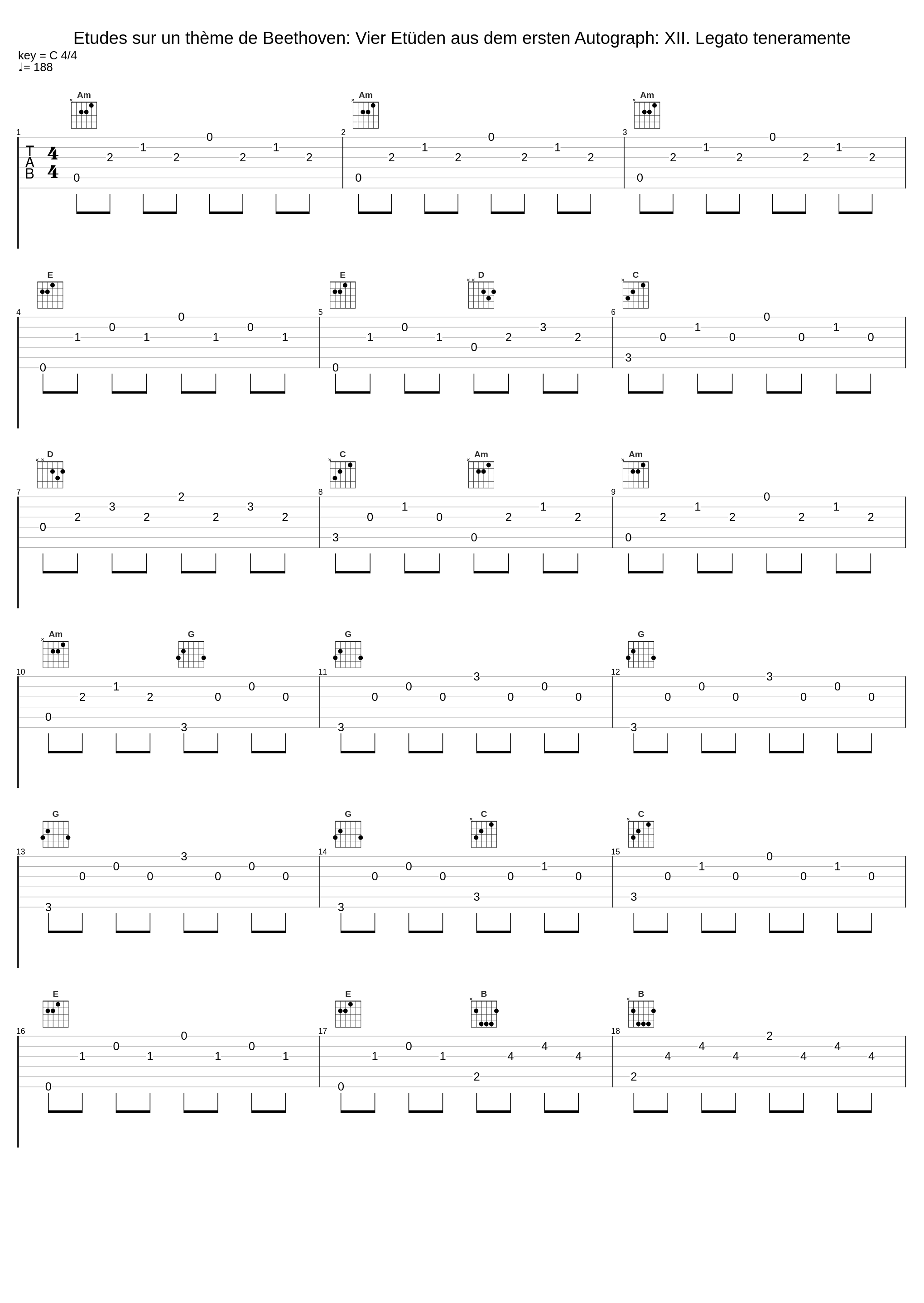 Etudes sur un thème de Beethoven: Vier Etüden aus dem ersten Autograph: XII. Legato teneramente_Eric Le Sage,Robert Schumann_1