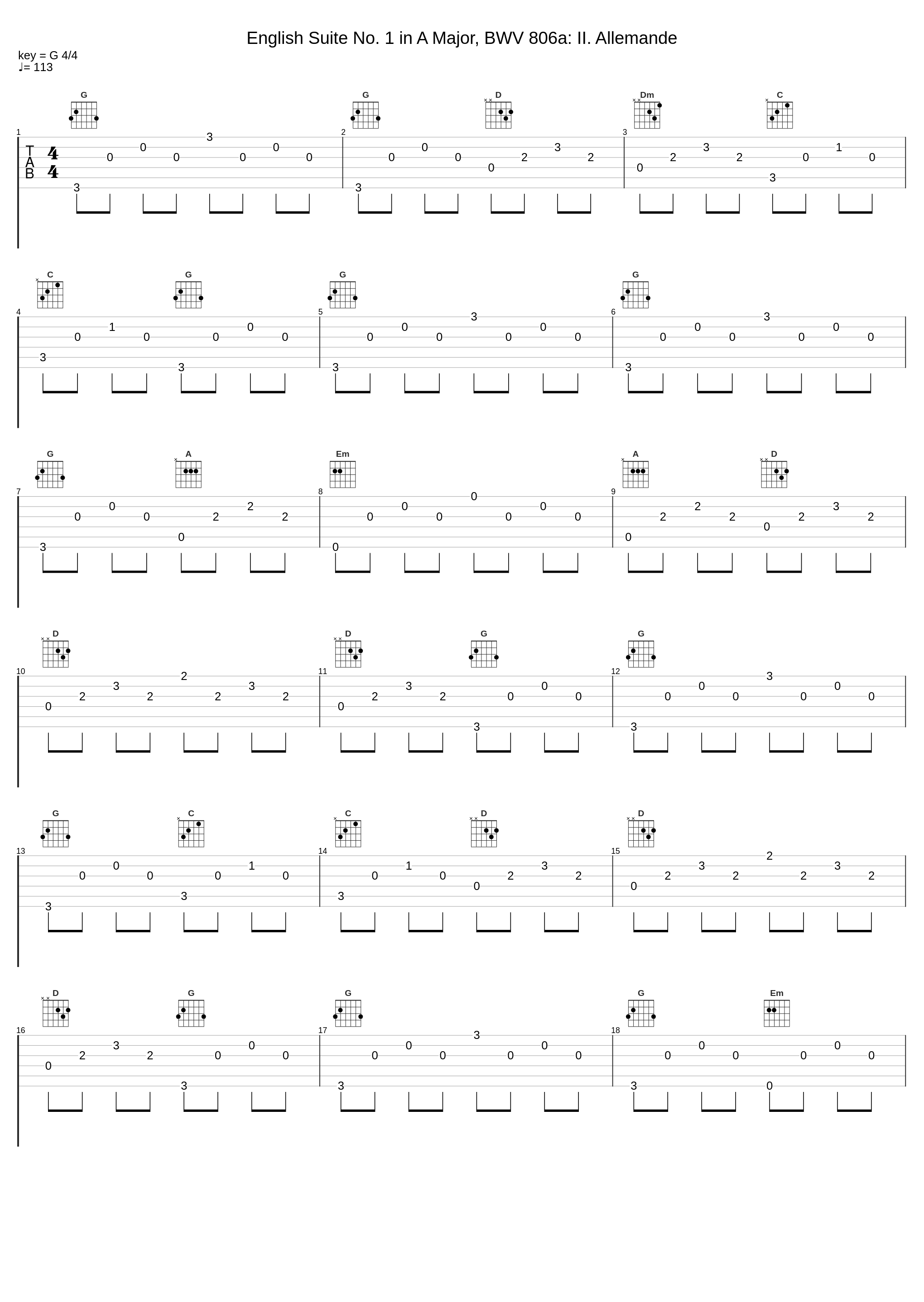 English Suite No. 1 in A Major, BWV 806a: II. Allemande_Benjamin Alard_1