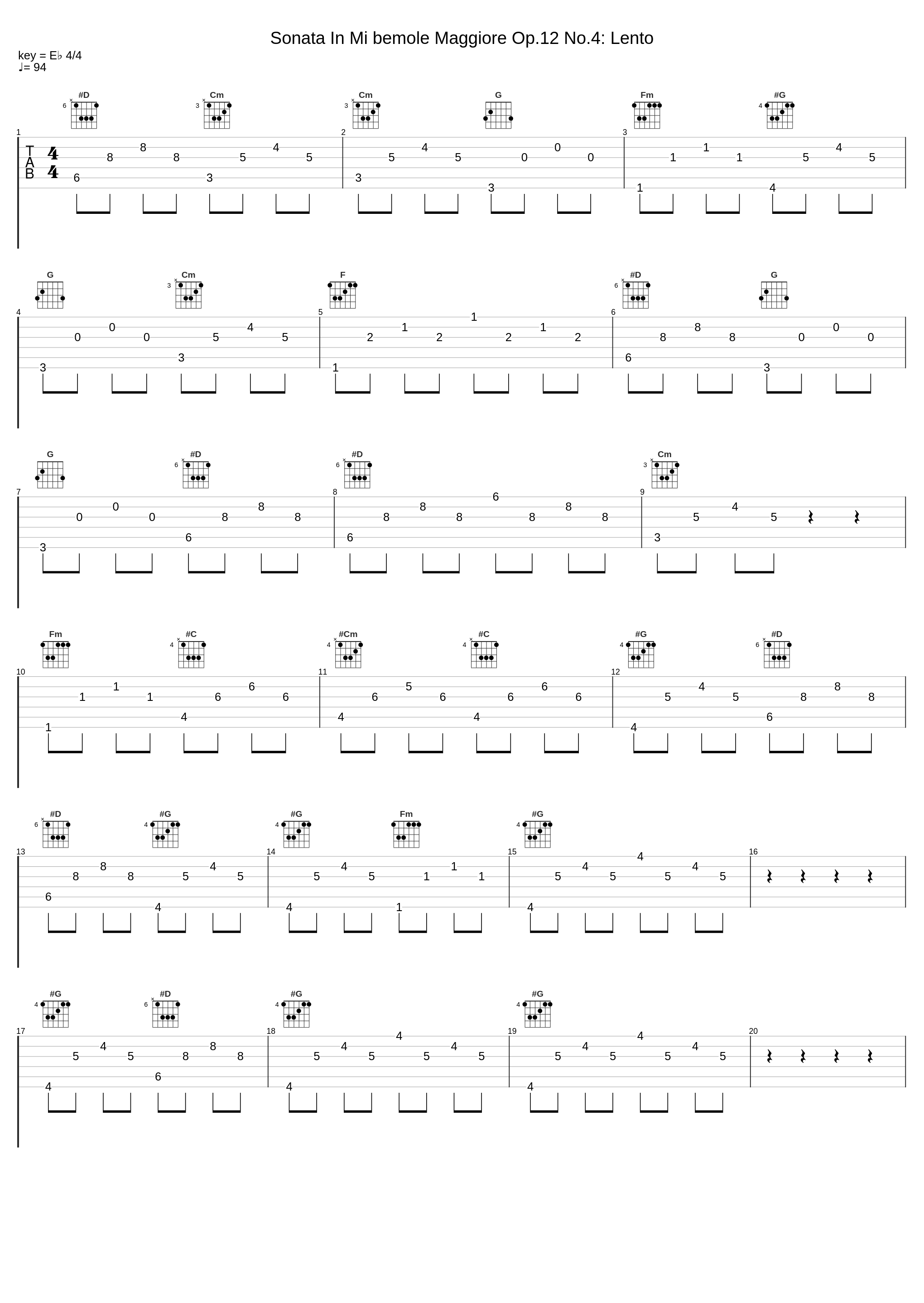 Sonata In Mi bemole Maggiore Op.12 No.4: Lento_Pietro Spada_1