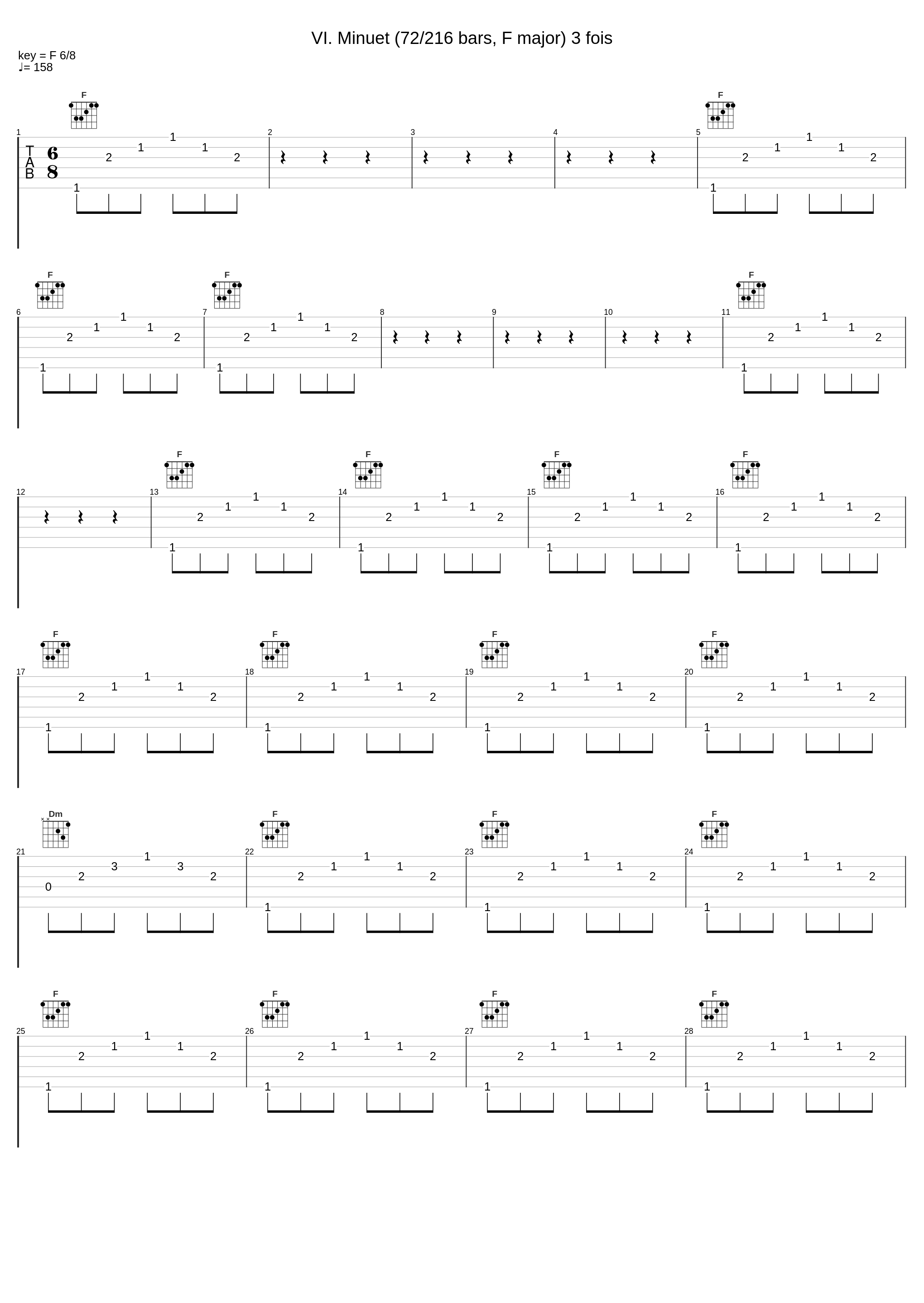 VI. Minuet (72/216 bars, F major) 3 fois_George Friedrich Handel_1