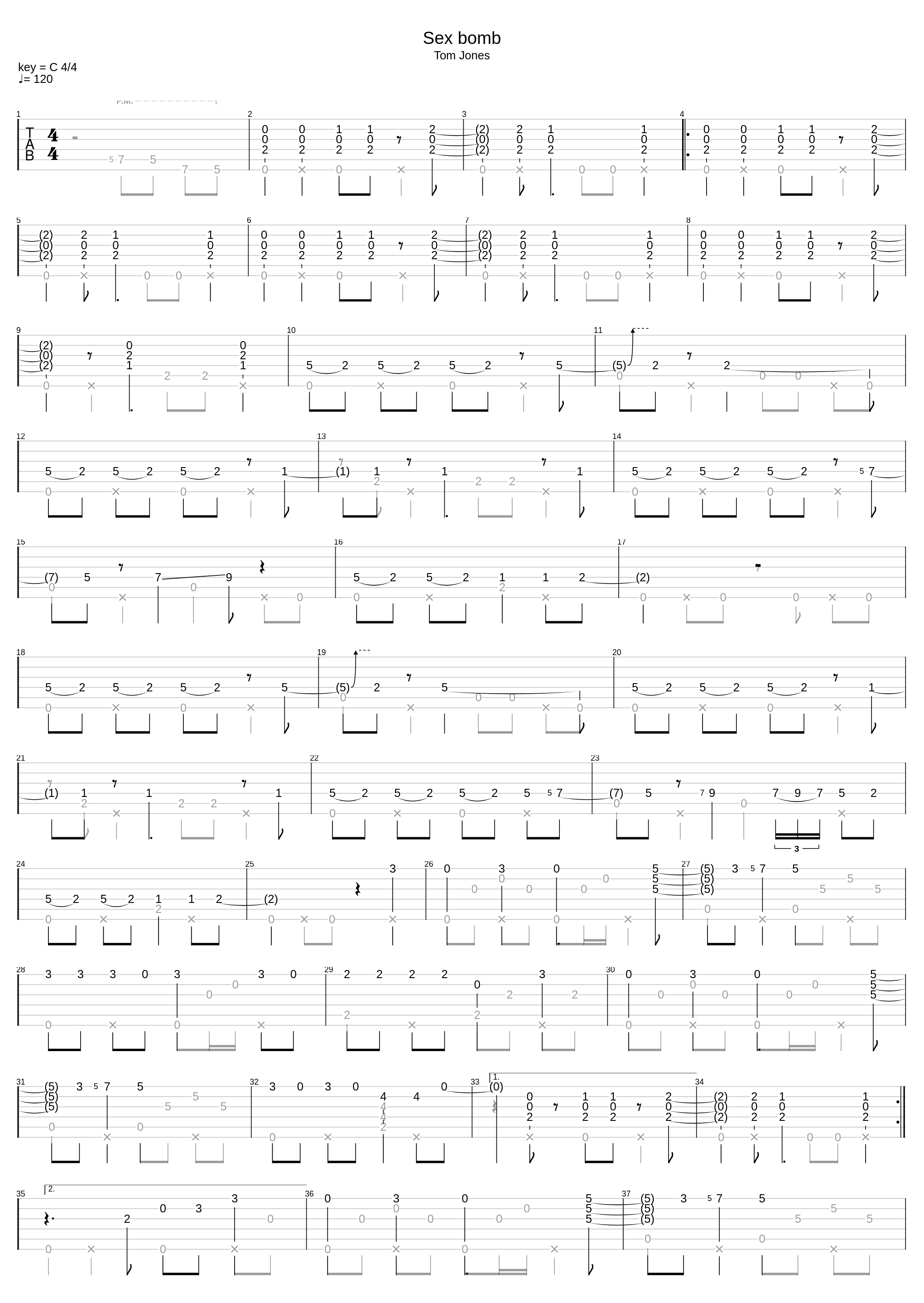 Sex Bomb (Fingerstyle 2)_Tom Jones_1