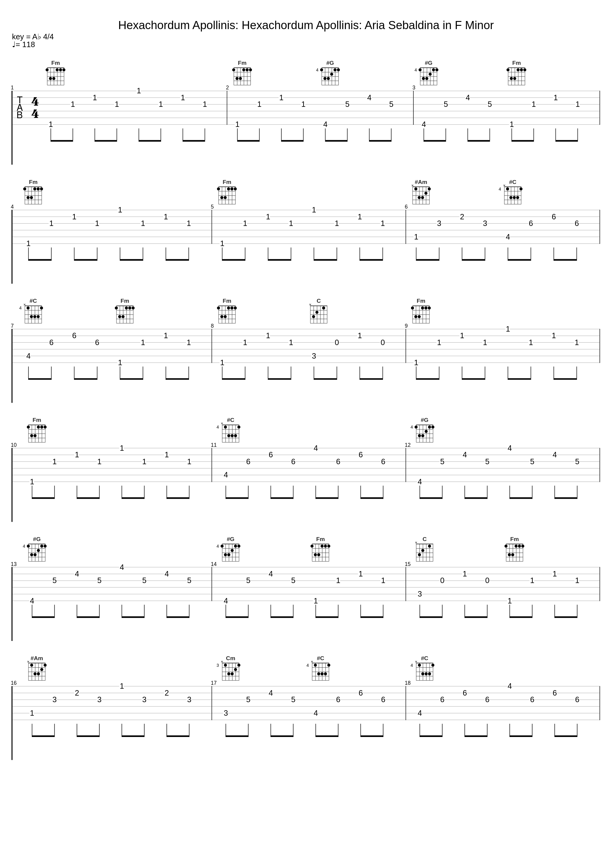 Hexachordum Apollinis: Hexachordum Apollinis: Aria Sebaldina in F Minor_Joseph Payne,Johann Pachelbel_1