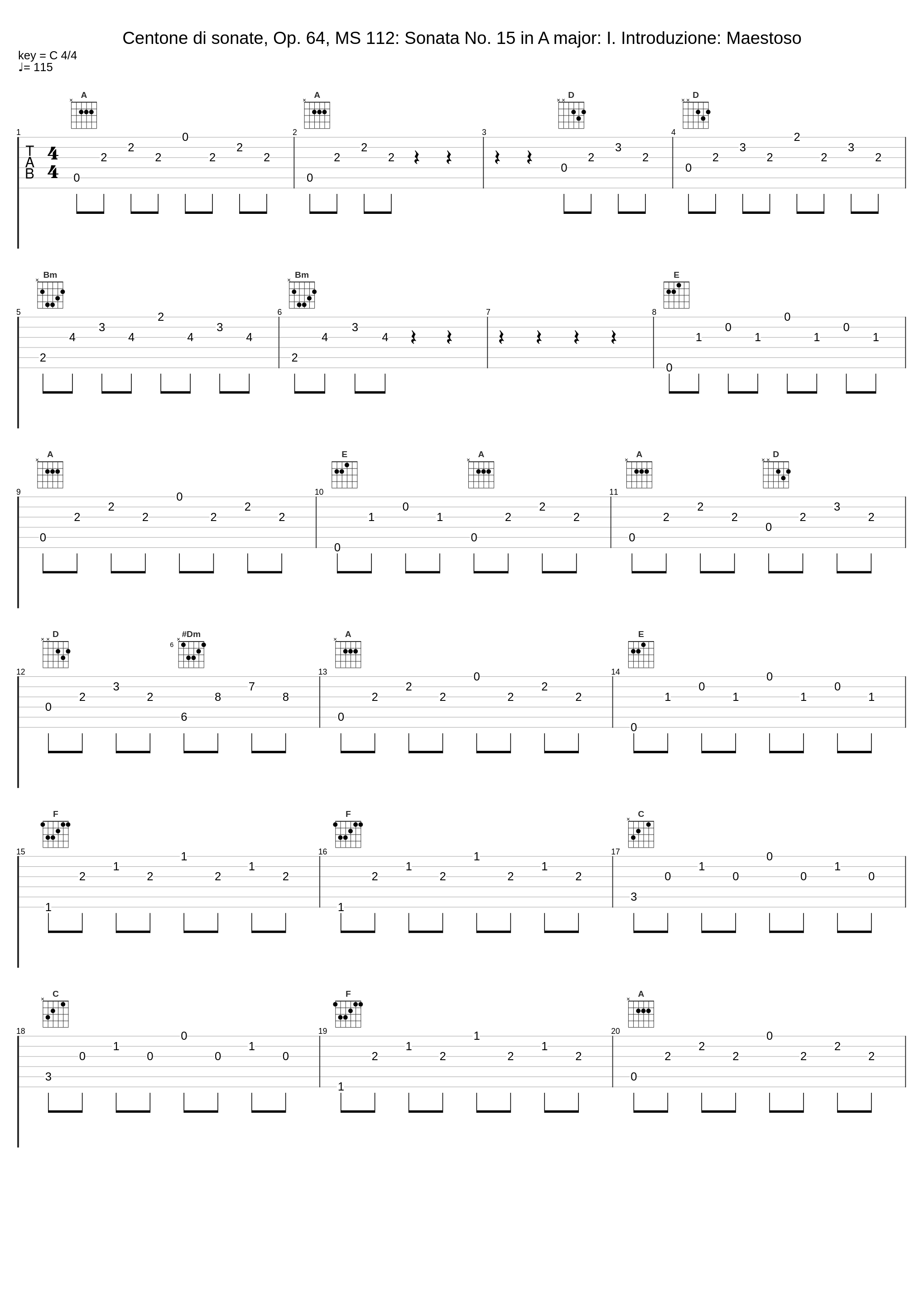 Centone di sonate, Op. 64, MS 112: Sonata No. 15 in A major: I. Introduzione: Maestoso_Luigi Alberto Bianchi_1