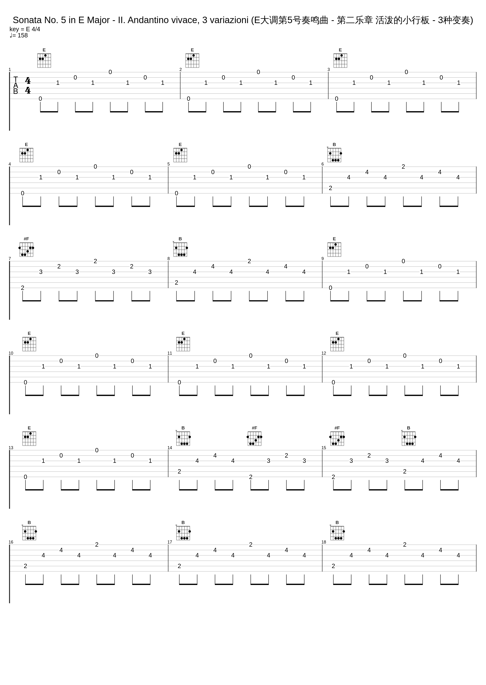 Sonata No. 5 in E Major - II. Andantino vivace, 3 variazioni (E大调第5号奏鸣曲 - 第二乐章 活泼的小行板 - 3种变奏)_Luigi Alberto Bianchi,Maurizio Preda_1