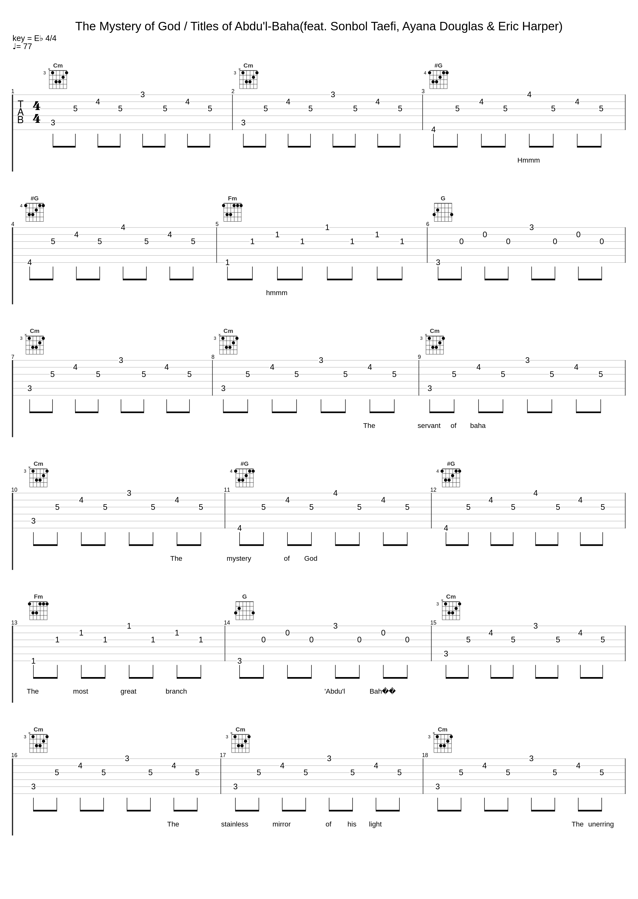The Mystery of God / Titles of Abdu'l-Baha(feat. Sonbol Taefi, Ayana Douglas & Eric Harper)_Elika Mahony,Sonbol Taefi,Ayana Douglas,Eric Harper_1