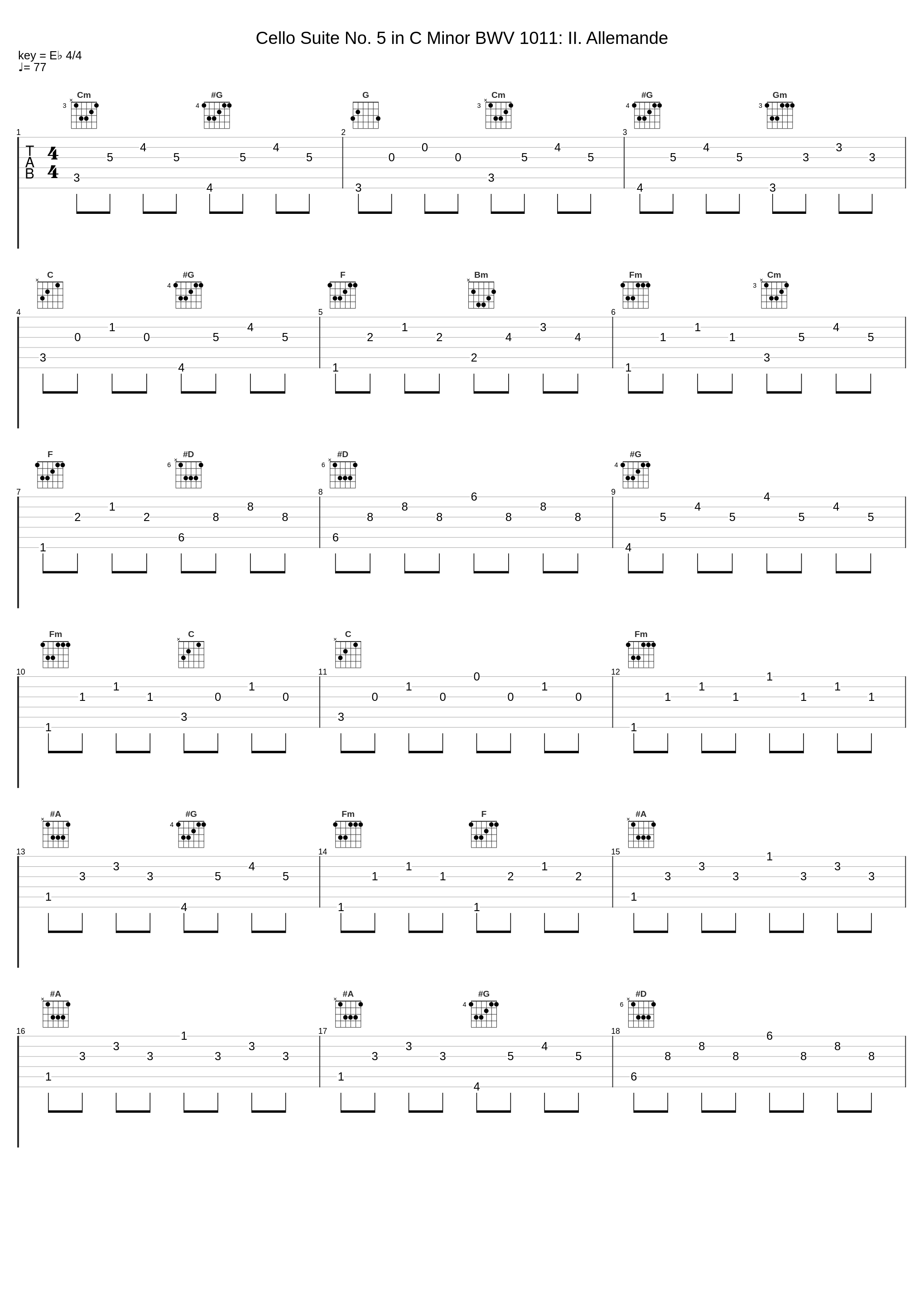 Cello Suite No. 5 in C Minor BWV 1011: II. Allemande_Luigi Piovano,Johann Sebastian Bach_1