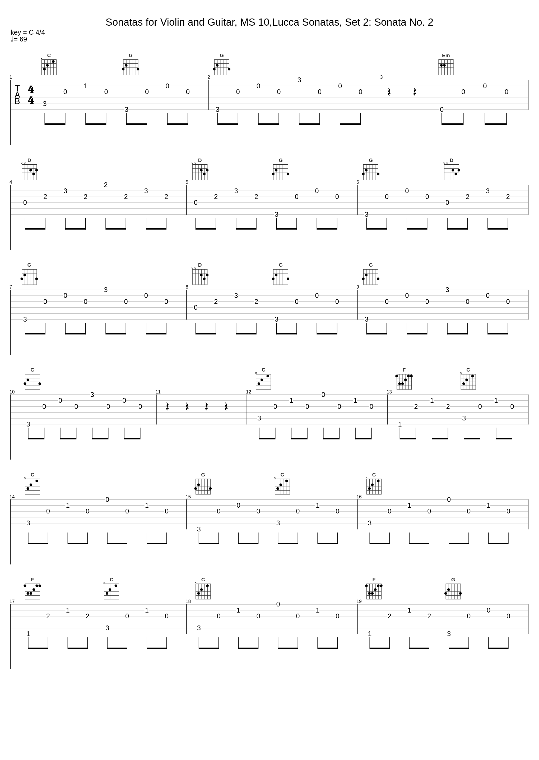 Sonatas for Violin and Guitar, MS 10,Lucca Sonatas, Set 2: Sonata No. 2_Luigi Alberto Bianchi_1
