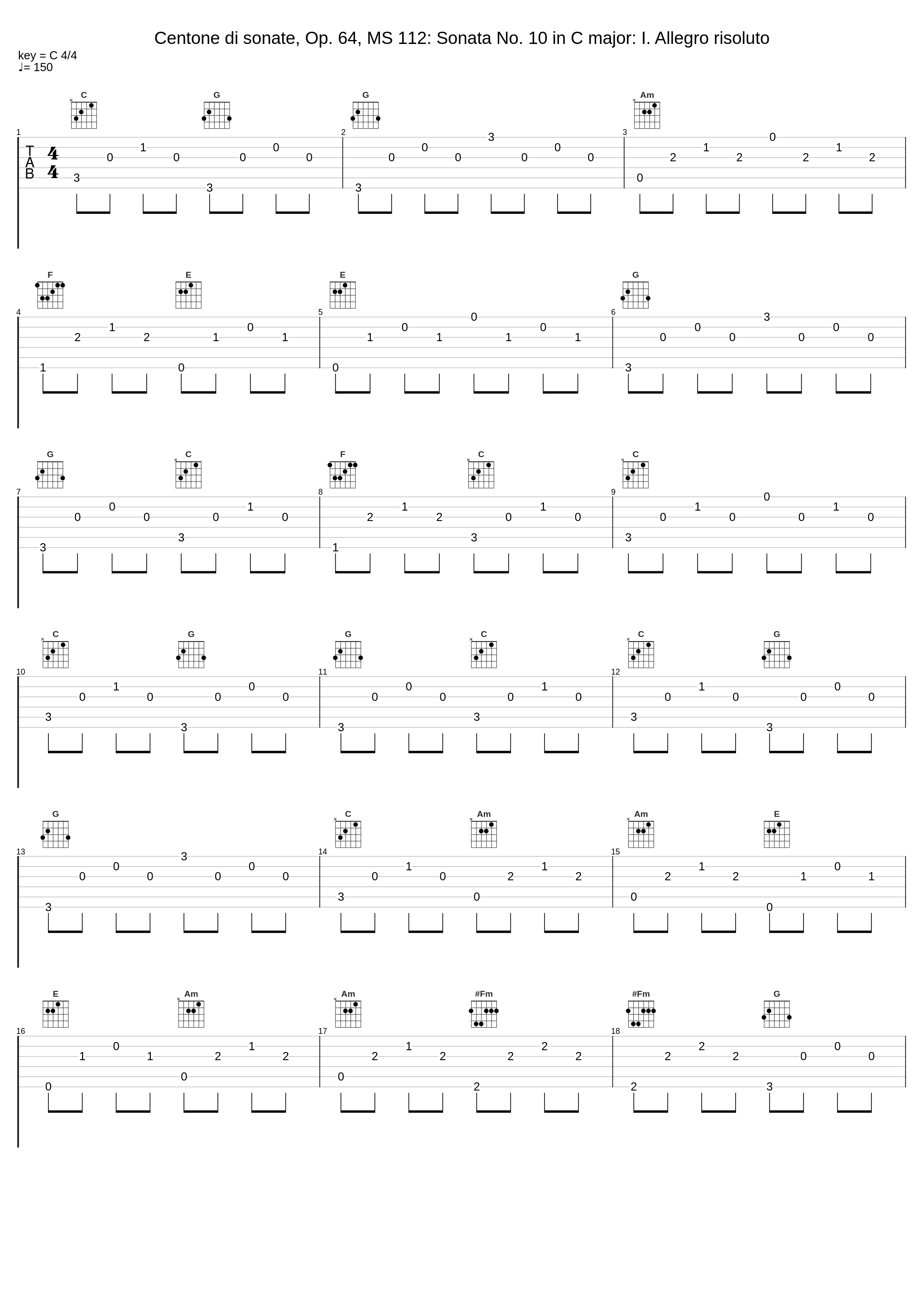 Centone di sonate, Op. 64, MS 112: Sonata No. 10 in C major: I. Allegro risoluto_Luigi Alberto Bianchi_1