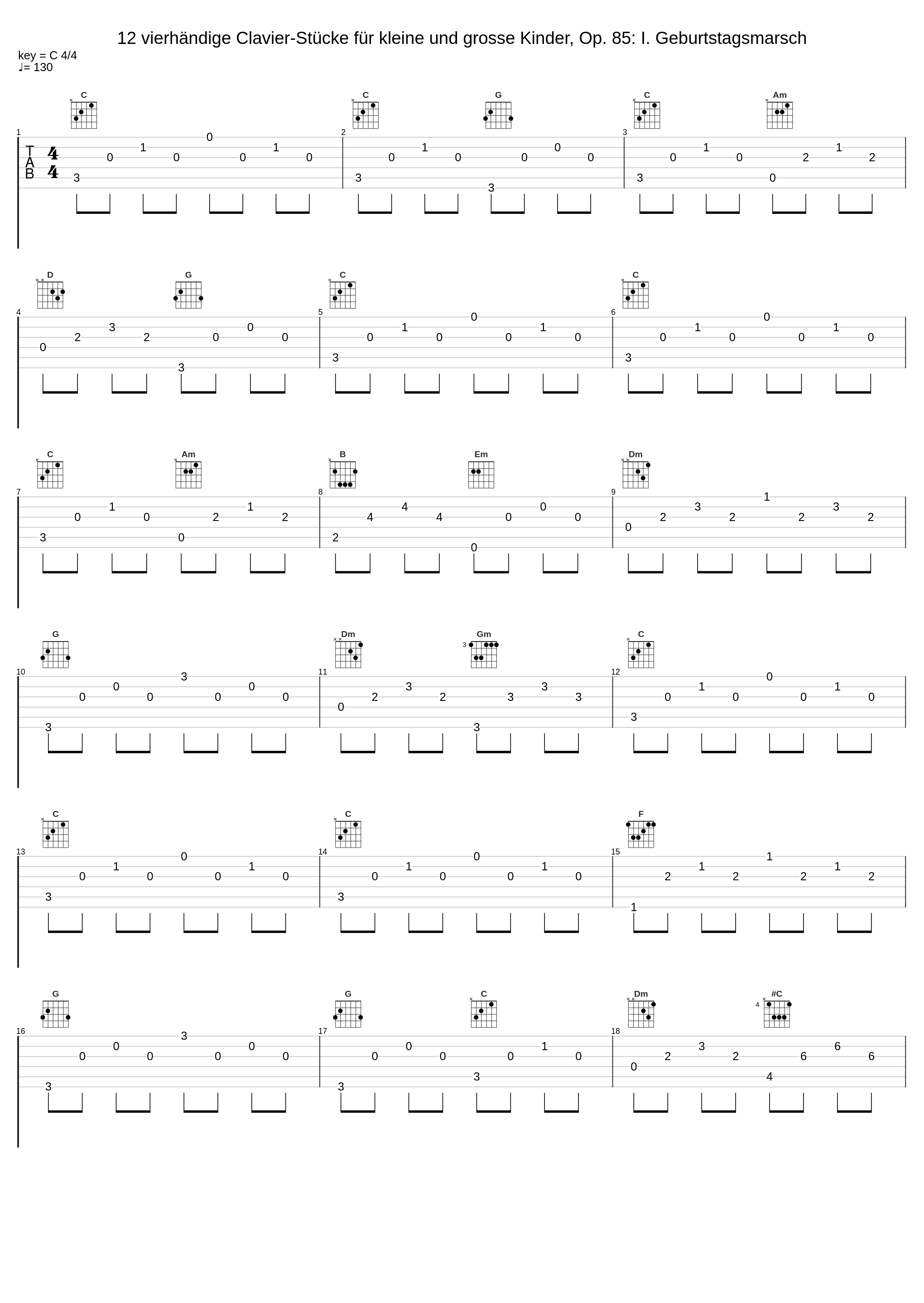 12 vierhändige Clavier-Stücke für kleine und grosse Kinder, Op. 85: I. Geburtstagsmarsch_Eric Le Sage,Frank Braley,Robert Schumann_1